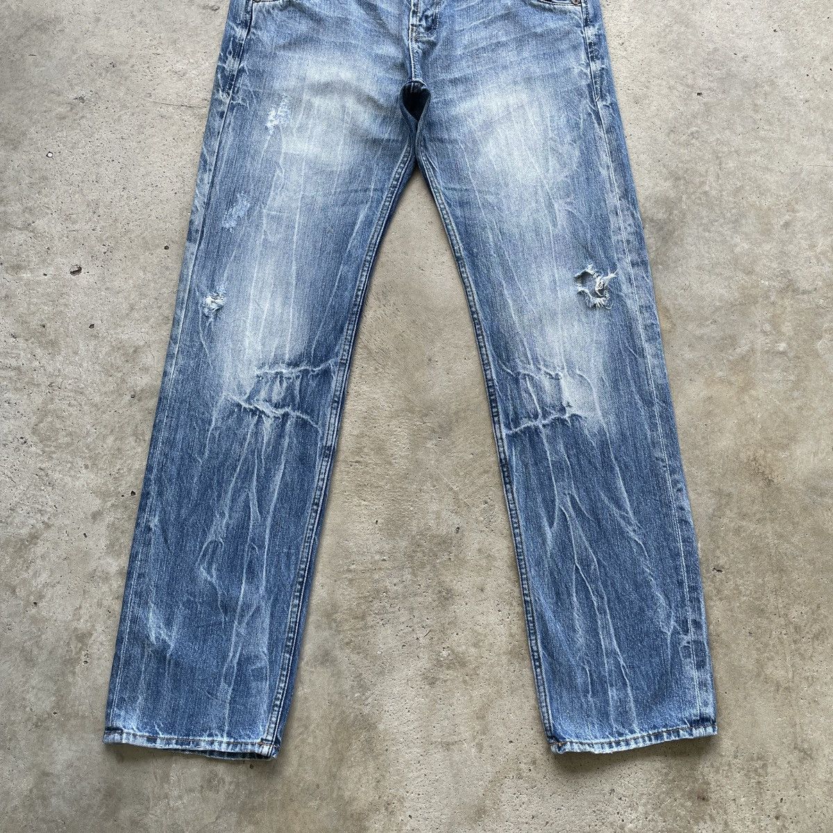 Japanese Brand W31 Vintage Japanese Distressed Faded Jeans Rare Denim Pants Size US 31 - 4 Thumbnail