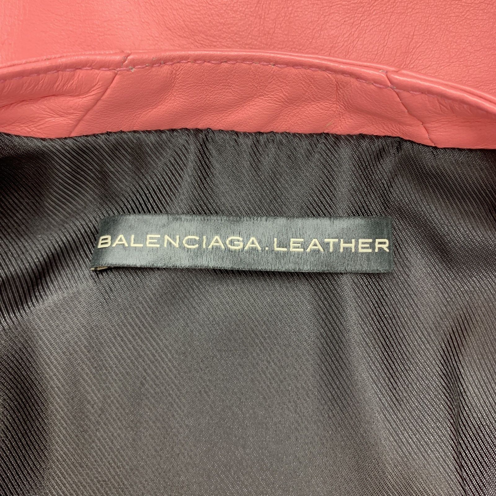 Balenciaga BALENCIAGA Size 6 Pink Quilted Leather Moto Biker Jacket Size US S / EU 44-46 / 1 - 9 Thumbnail