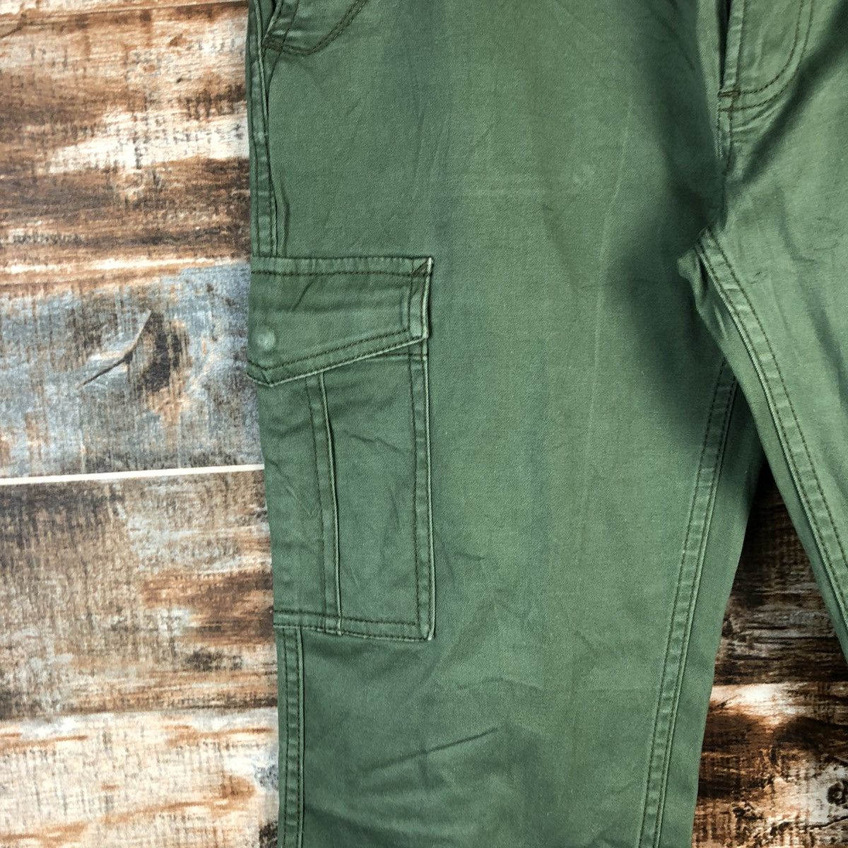 Japanese Brand DL Shuca Green Cargo Multipocket Pants #C648 Size US 27 - 9 Thumbnail