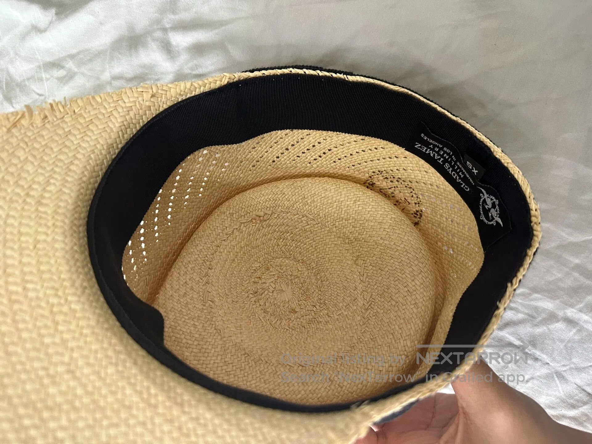 Japanese Brand Gladys Tamez Handmade Straw Hat for Beauty. Size ONE SIZE - 3 Thumbnail