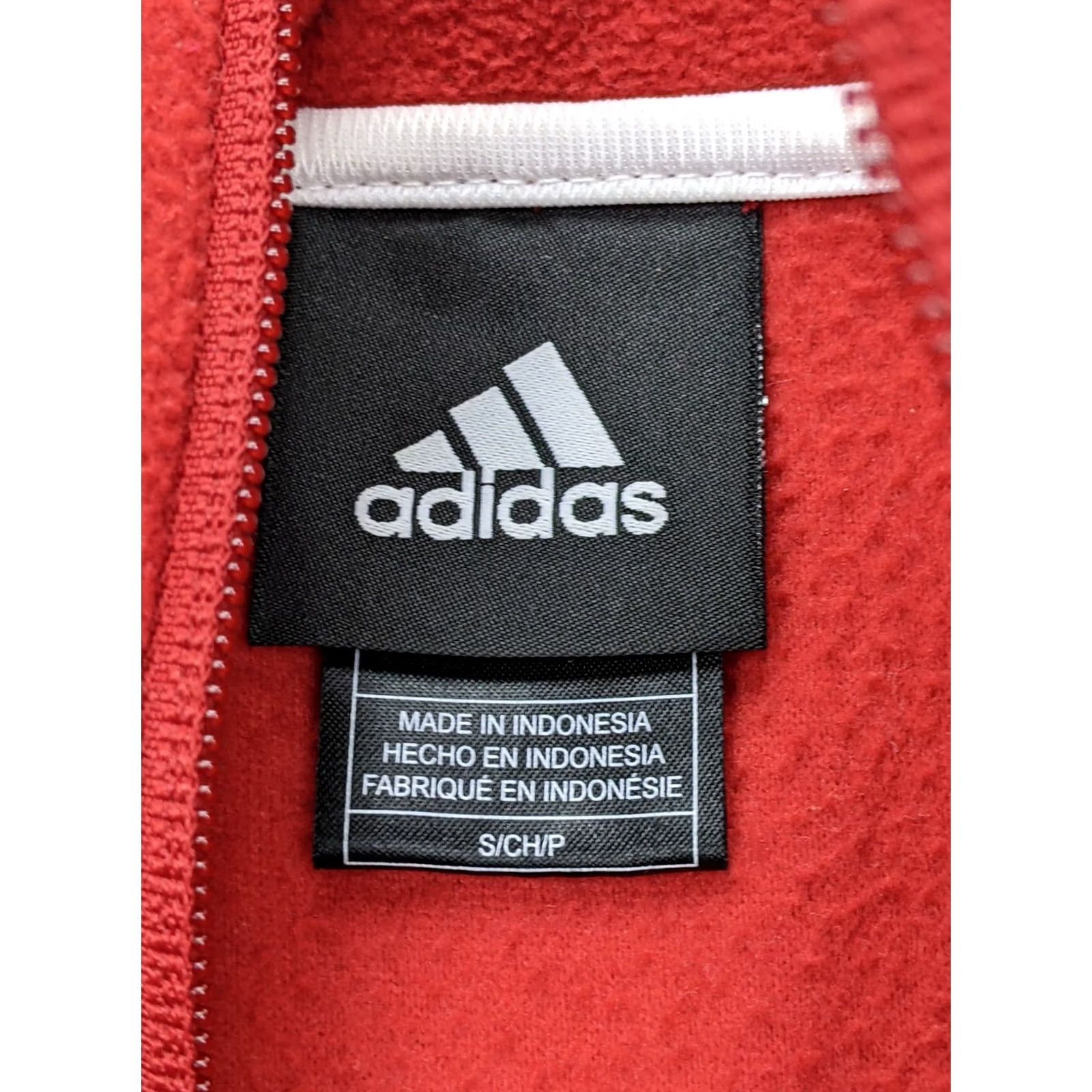 Adidas Adidas Sweatshirt Pullover 1/4 Zip Crew Neck Striped Fleece Red White Women S Size S / US 4 / IT 40 - 7 Thumbnail