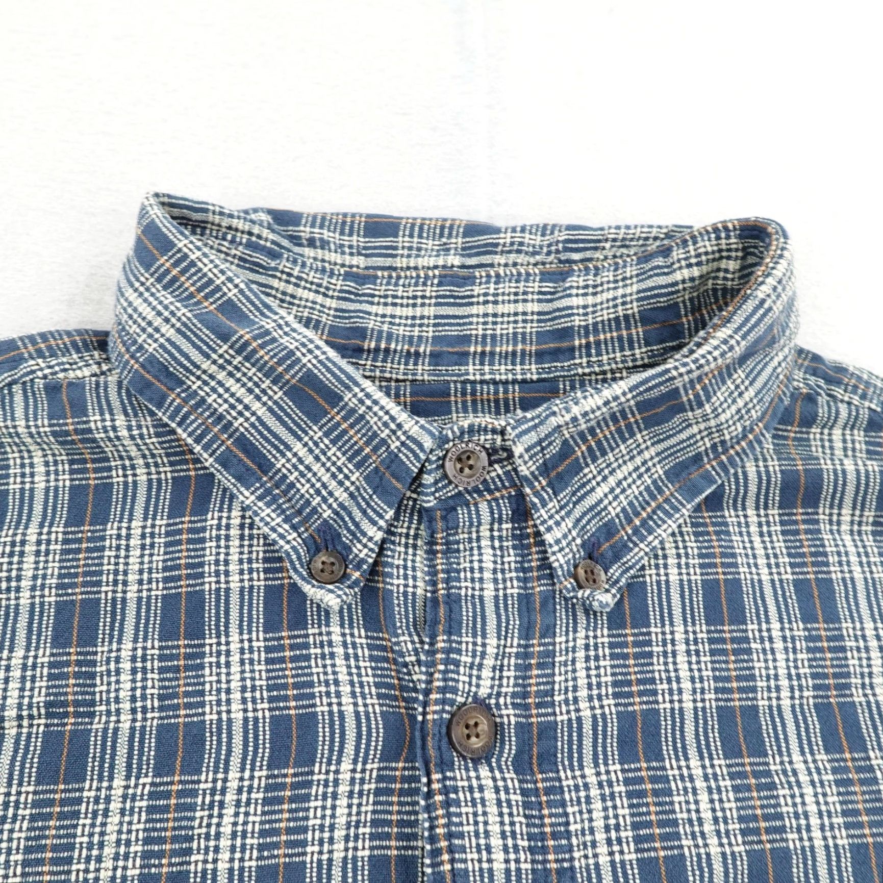 Vintage VINTAGE Woolrich Shirt Mens XL Blue Plaid Dark Denim Button-Up Long Sleeve Work Size US XL / EU 56 / 4 - 2 Thumbnail