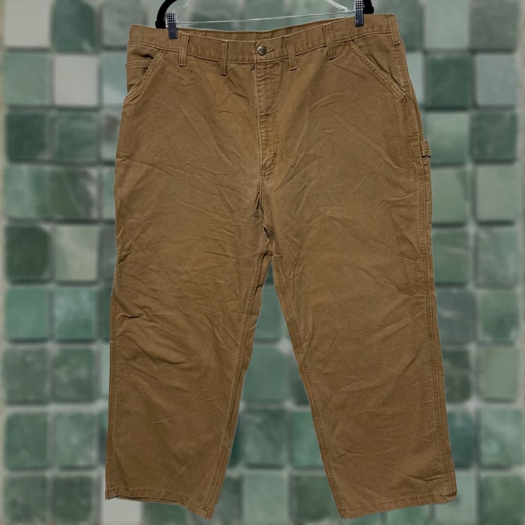 Carhartt Carhartt Dungaree Carpenter Pants 44 X 27 Brown Canvas Cotton Straight Regular Men Workwear, Cargo Pockets, Logo, Vintage No Size US 44 / EU 60 - 1 Thumbnail