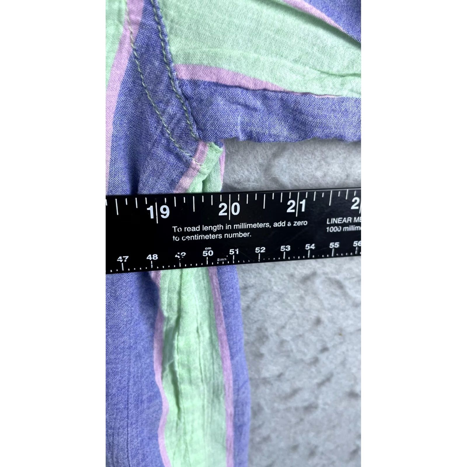 Fabletics Fabletics Shirt Womens Small Multicolor Stripe Button Front Long Sleeve Top Size S / US 4 / IT 40 - 3 Thumbnail
