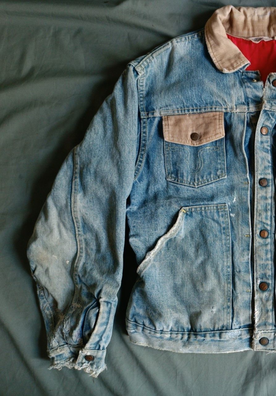 Vintage Vintage 1960s Big Smith Denim Distressed Snap Button Jacket. Size US L / EU 52-54 / 3 - 4 Thumbnail