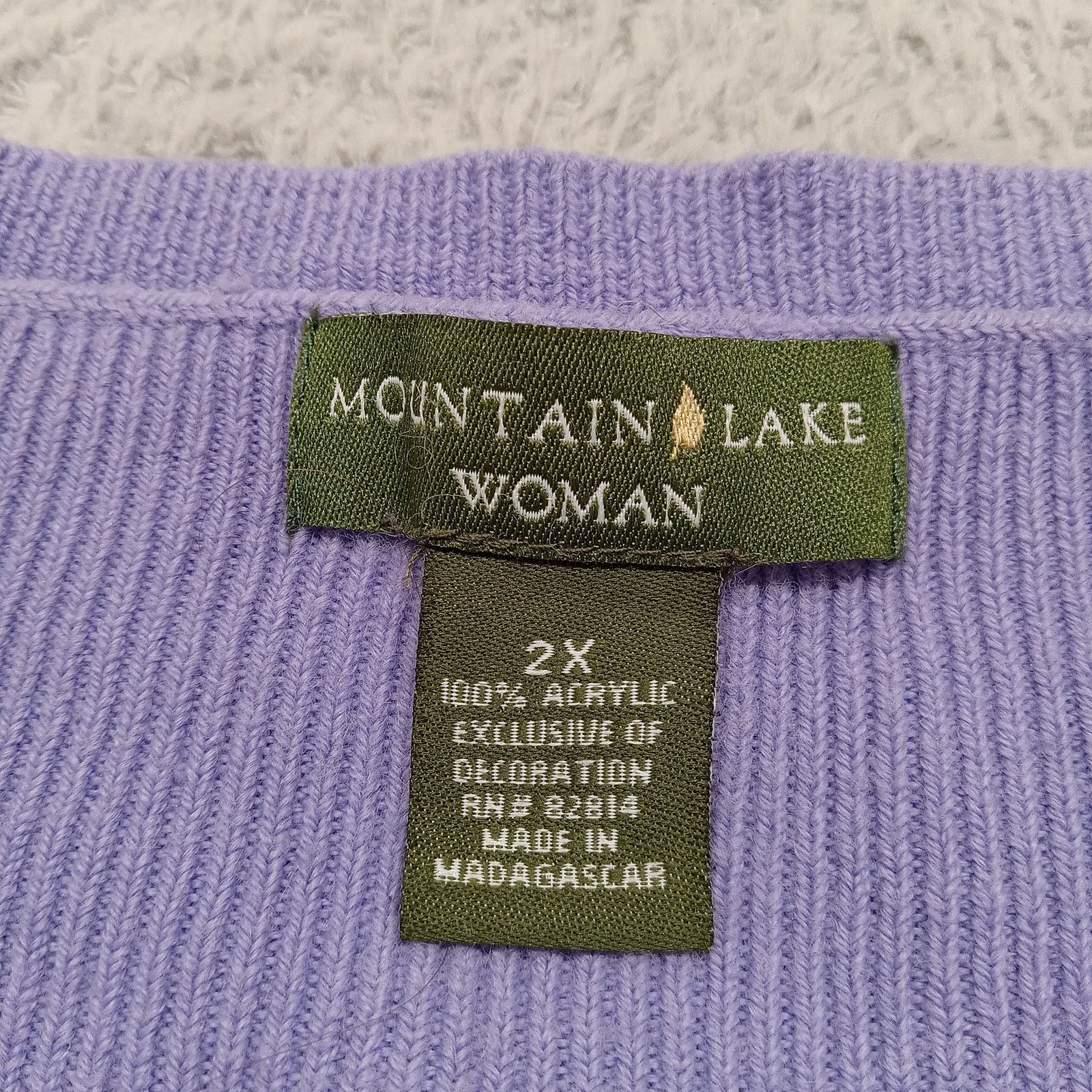 & Other Stories Mountain Lake Woman Sweater 2X Womens Cardigan Purple Ribbed Size XXL / US 16-18 / IT 52-54 - 3 Thumbnail