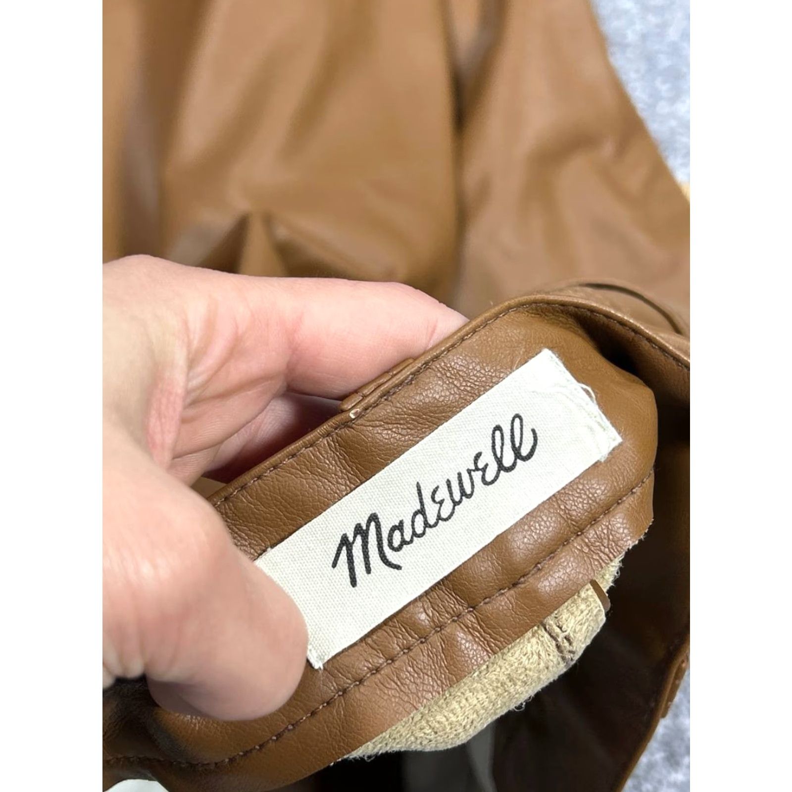 Madewell VINTAGE Madewell Womens Pants Wide Leg Chino Faux Leather Brown Size 25 90s Retro Size 42" / US 20 - 6 Thumbnail