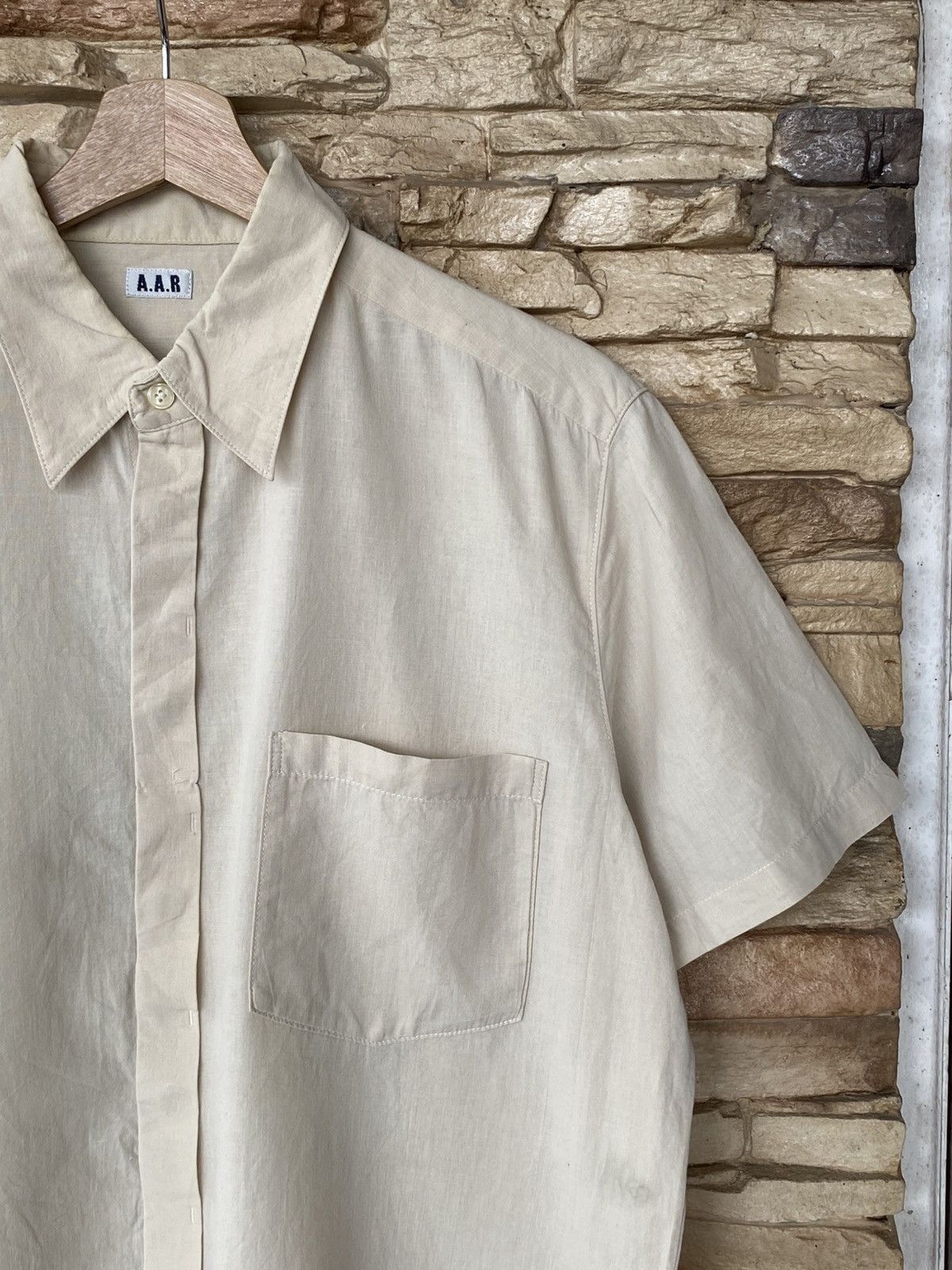 Yohji Yamamoto Vintage A.A.R By Yohji Yamamoto Short Sleeve Button Up Shirt Size US L / EU 52-54 / 3 - 2 Thumbnail