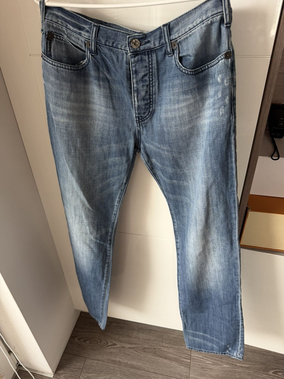 Armani Vintage Armani Jeans Avant Garde Opium Y2k White Jeans Size US 33 - 22 Thumbnail