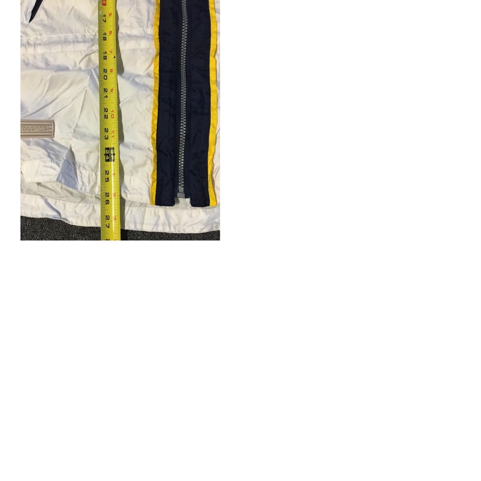 Starter VINTAGE 90s Starter Windbreaker Jacket Women M White Blue Yellow Logo Zip Size M / US 6-8 / IT 42-44 - 9 Thumbnail