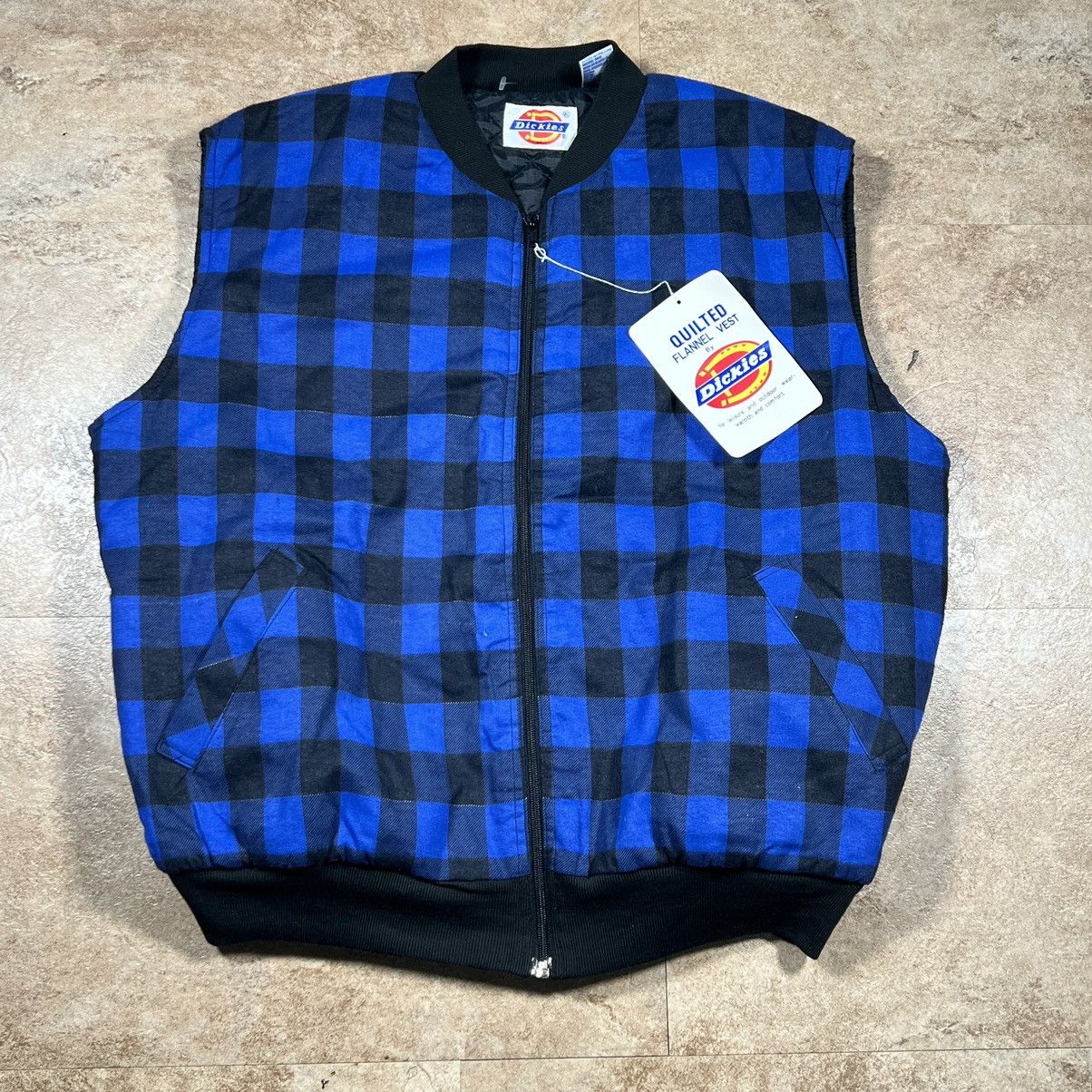 Dickies × Vintage Vintage DICKIES plaid flannel quilt lined vest workwear Size US XL / EU 56 / 4 - 1 Thumbnail