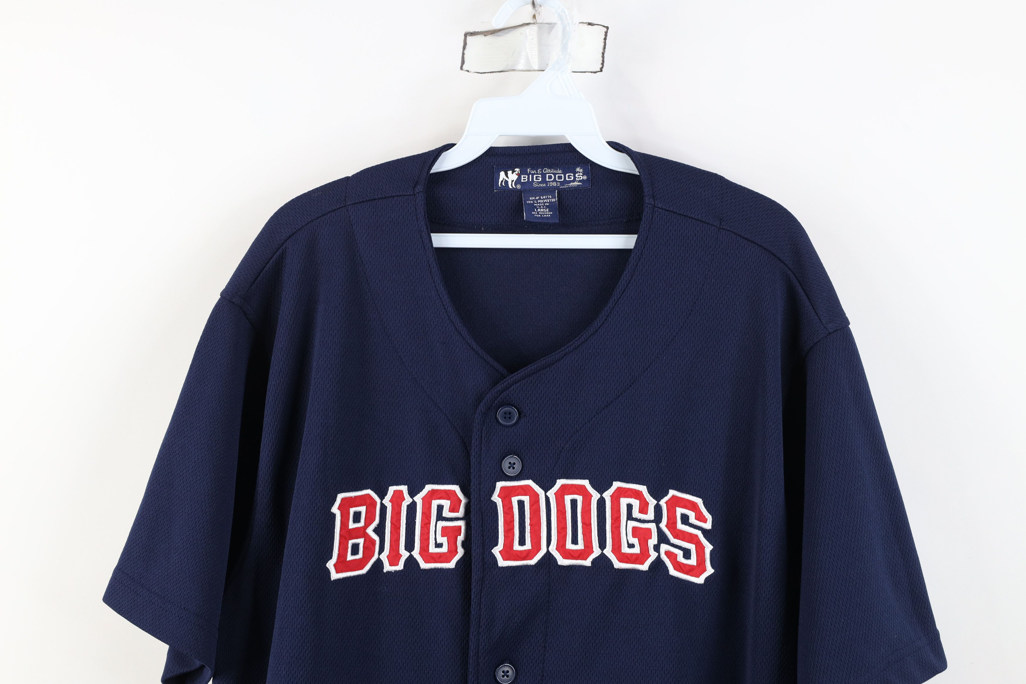 Big Dogs Vintage 90s Y2K Big Dogs Short Sleeve Baseball Jersey Blue Size US L / EU 52-54 / 3 - 2 Thumbnail