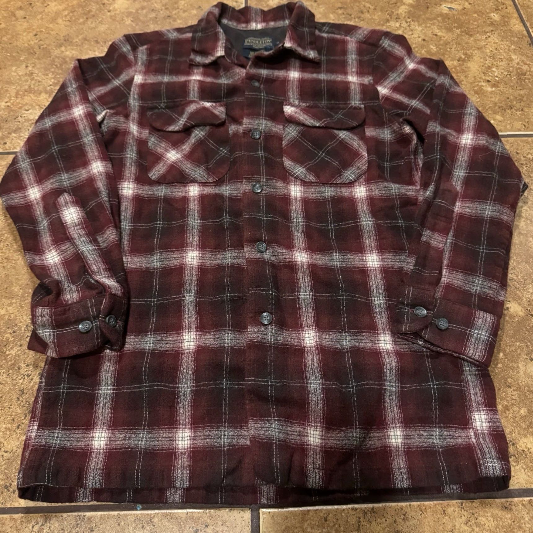 Pendleton VTG Pendleton Board Shirt Wool Medium Red Shadow Plaid USA Shirt Men M Vintage Board Shirt USA Mens Size US M / EU 48-50 / 2 - 2 Thumbnail