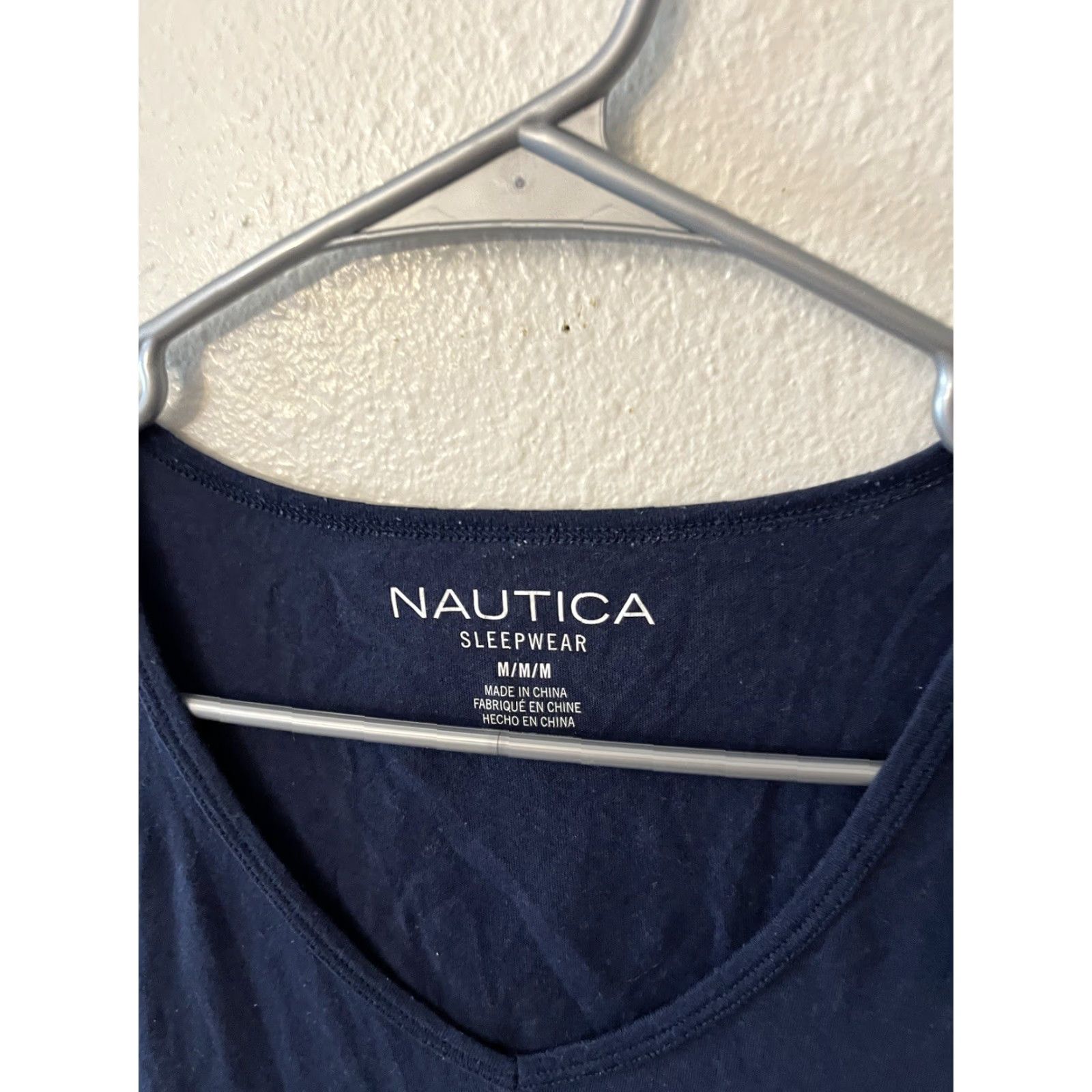 Nautica NAUTICA T-Shirt Sleepwear Women's M Blue Short Sleeve V Neck 100% Cotton Size M / US 6-8 / IT 42-44 - 3 Thumbnail