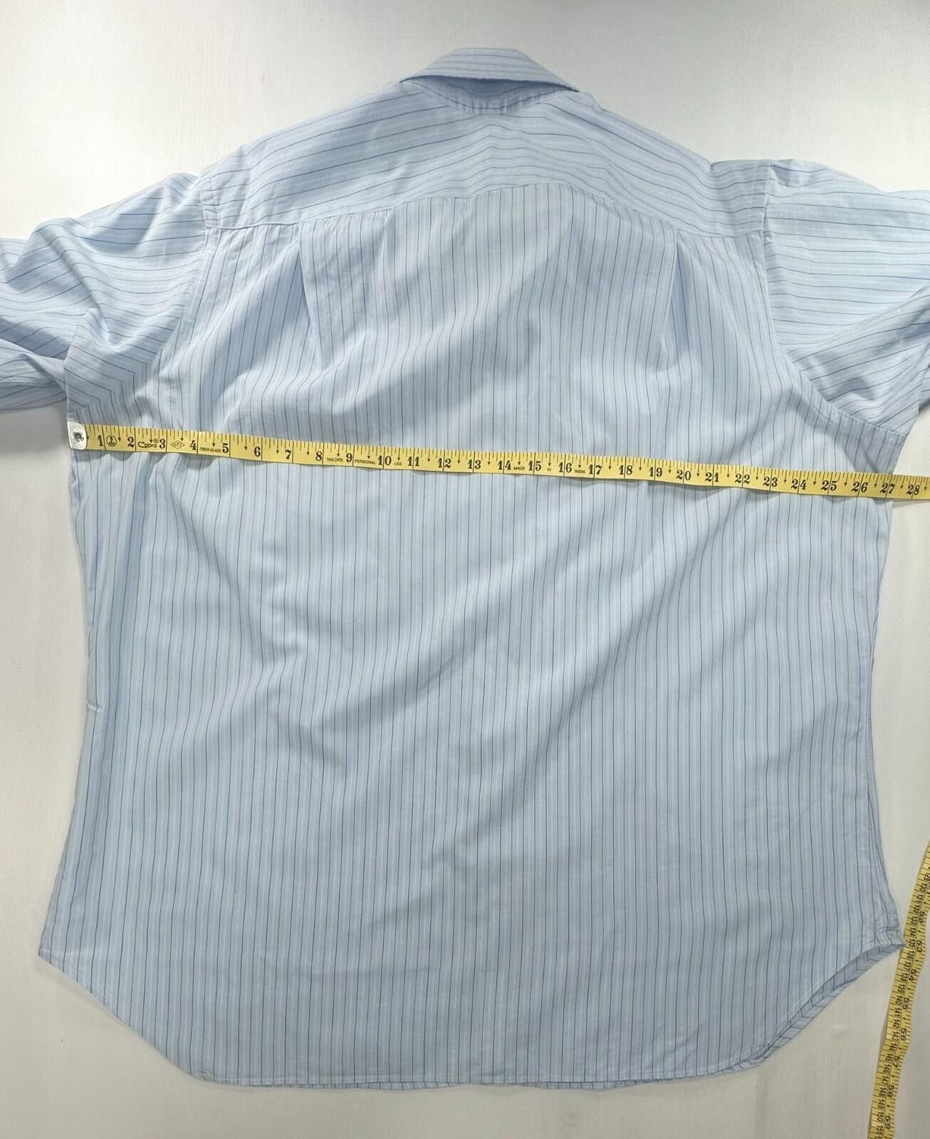 Holland & Sherry Holland Sherry Striped Tailored Oxford Button Up Blue Men XL Size US XL / EU 56 / 4 - 4 Thumbnail