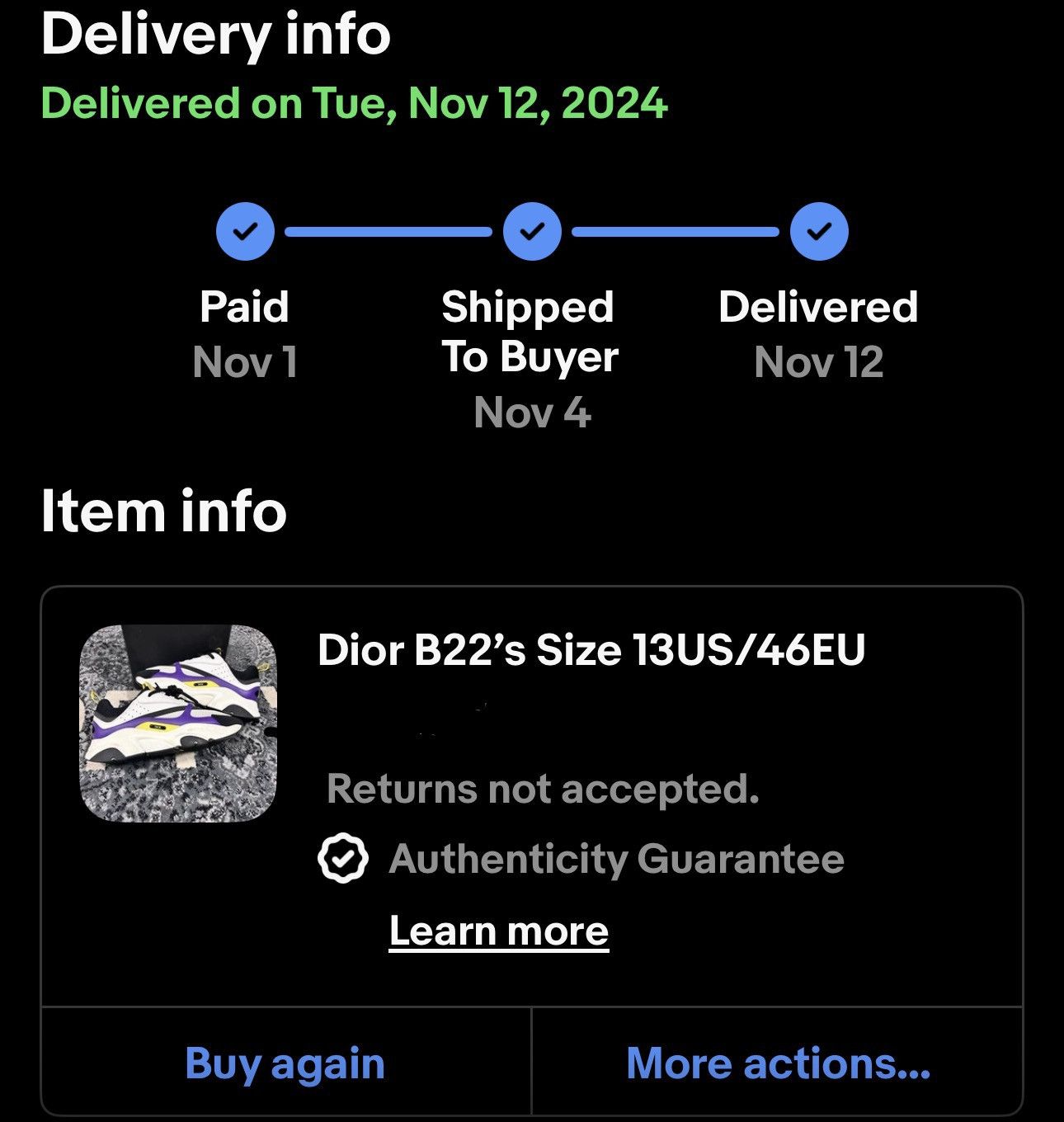 Dior Dior B22 purple and yellow sneakers Size US 13 / EU 46 - 7 Thumbnail