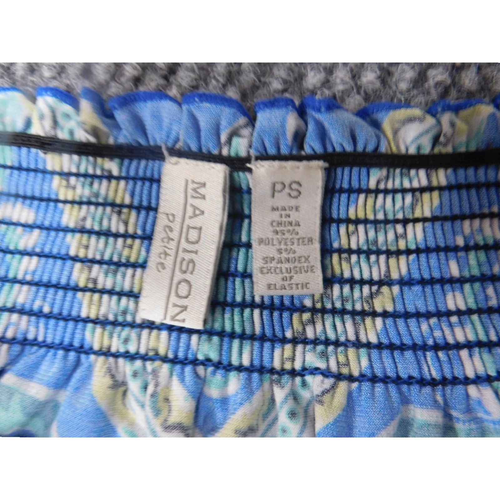 Madison Madison Womens Blouse PS Petite Blue Pullover Raglan Sleeve Knit Nylon Polyester Crew Neck Casual Modern Regular Short Sleeve? Size S / US 4 / IT 40 - 6 Thumbnail