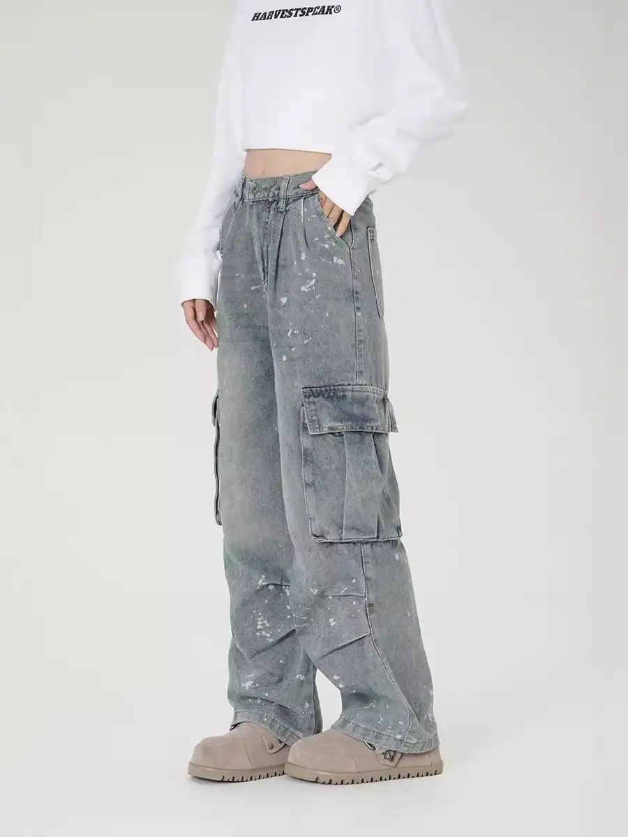 Japanese Brand Retro loose high street straight leg jeans Size US 32 / EU 48 - 2 Thumbnail
