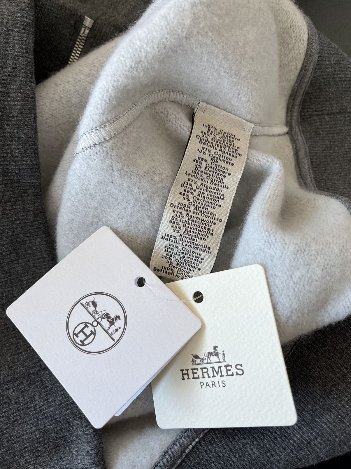 Hermes Super Runway Brand New Cashmere and Leather Hooded Sweater Size US L / EU 52-54 / 3 - 9 Thumbnail