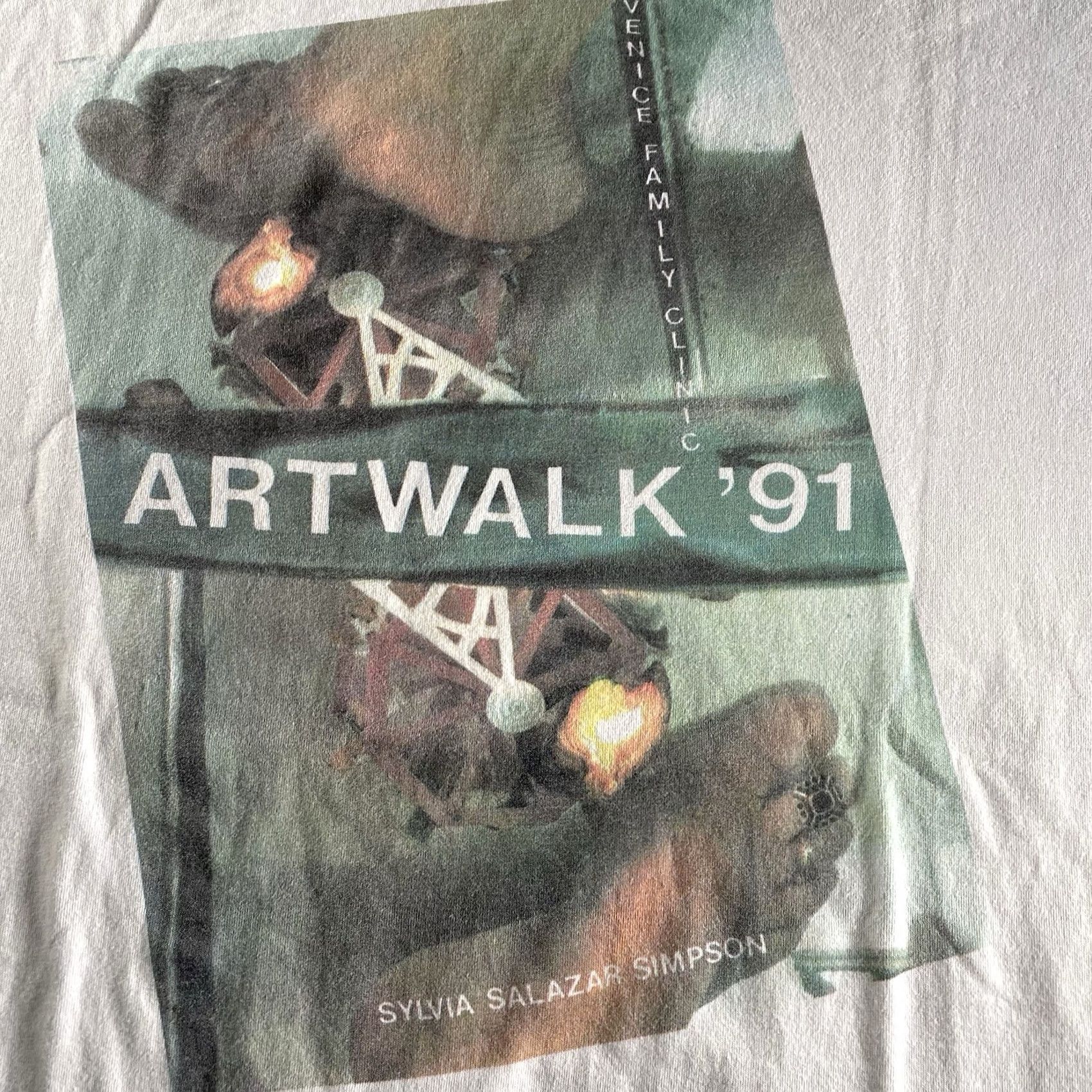 Hanes Venice Art Walk Shirt Men L White California 1991 Hanes Stitch 1991 Theme Men Size US L / EU 52-54 / 3 - 2 Thumbnail