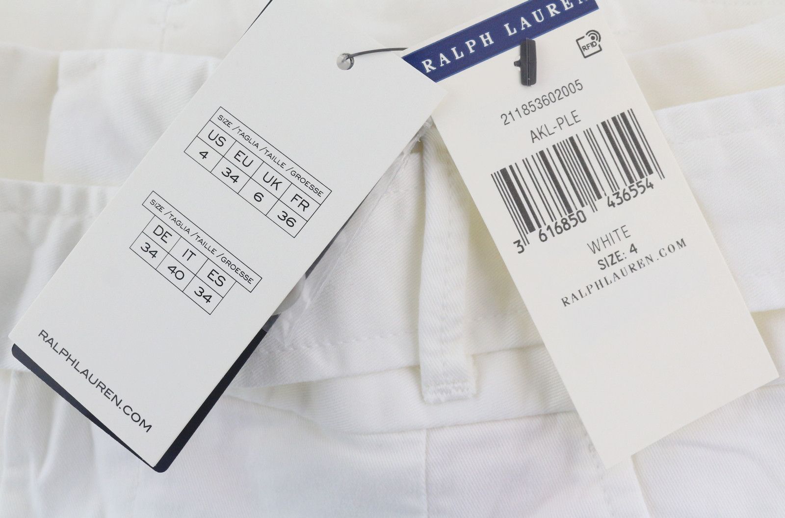 Polo Ralph Lauren W27 White Turn-Up Belted Pleated Trousers 84708 Size 27" / US 4 / IT 40 - 8 Thumbnail