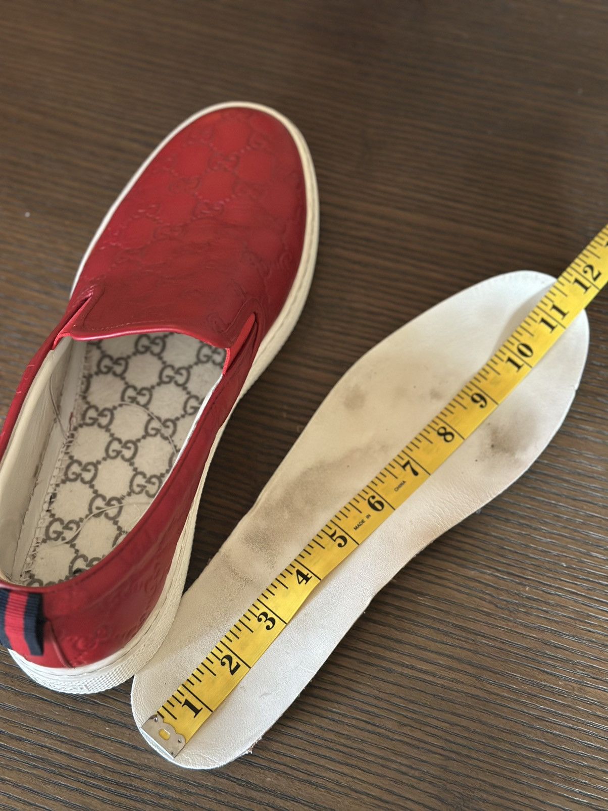 Gucci Gucci Red Guccissima Leather Slip-On Loafers Men’s US 10.5 Size US 10.5 / EU 43-44 - 3 Thumbnail