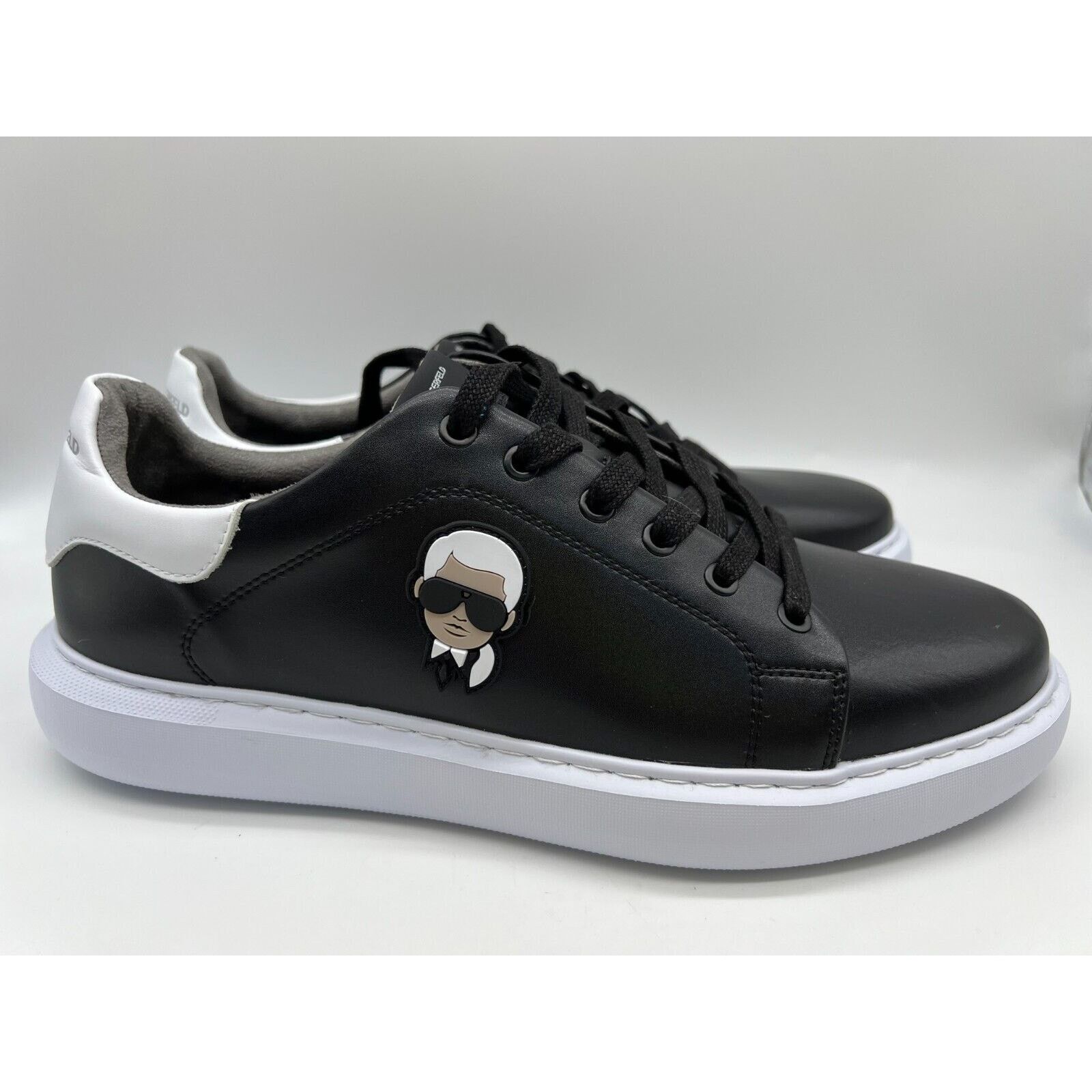 Karl Lagerfeld Paris Black Leather Shoes Designer Men Size 12M
