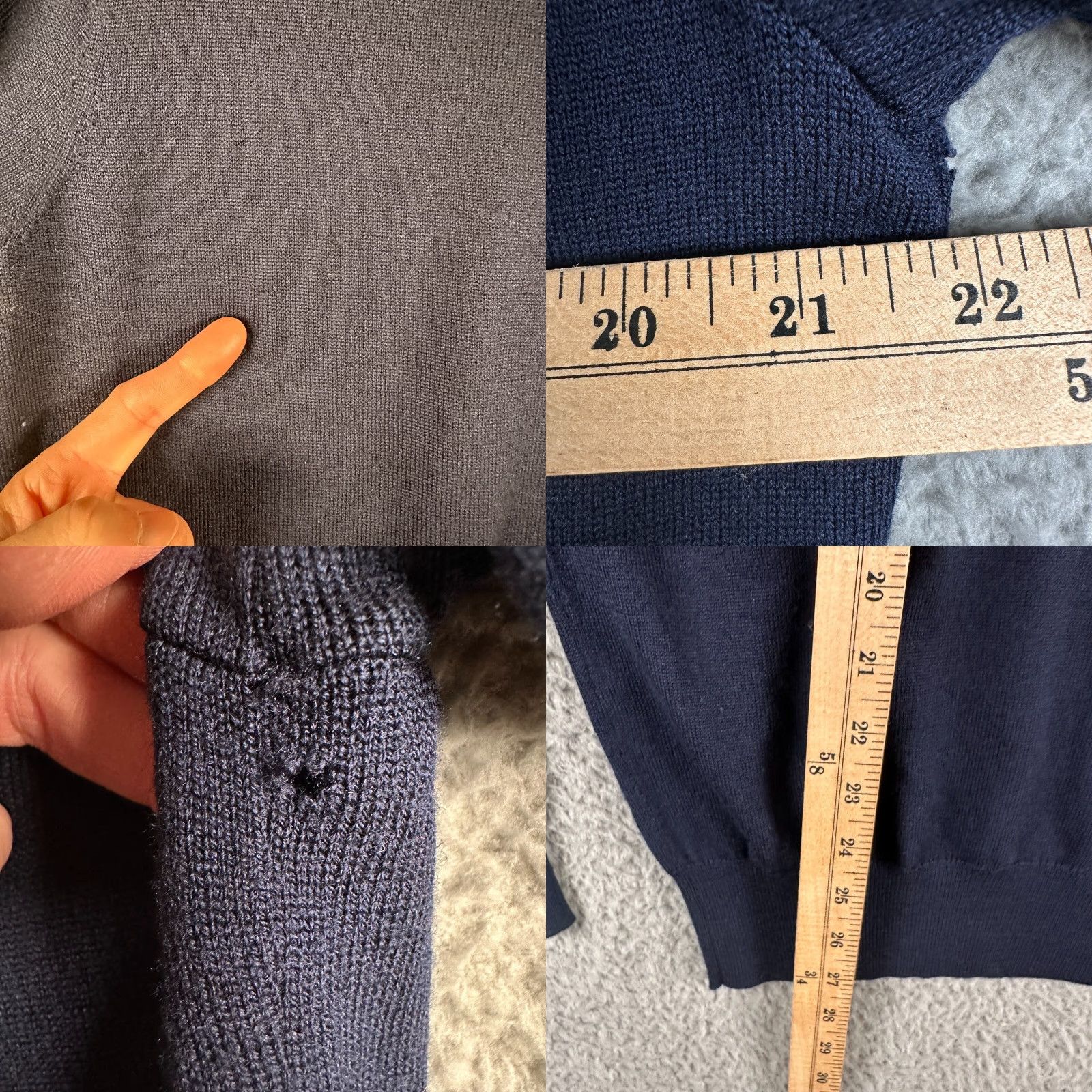 Peter Millar VINTAGE Peter Millar 1/4 Zip Sweater Men's Medium Solid Blue Merino Wool Blend Flaw Pullover Zip Mock Neck"} Size US M / EU 48-50 / 2 - 8 Thumbnail