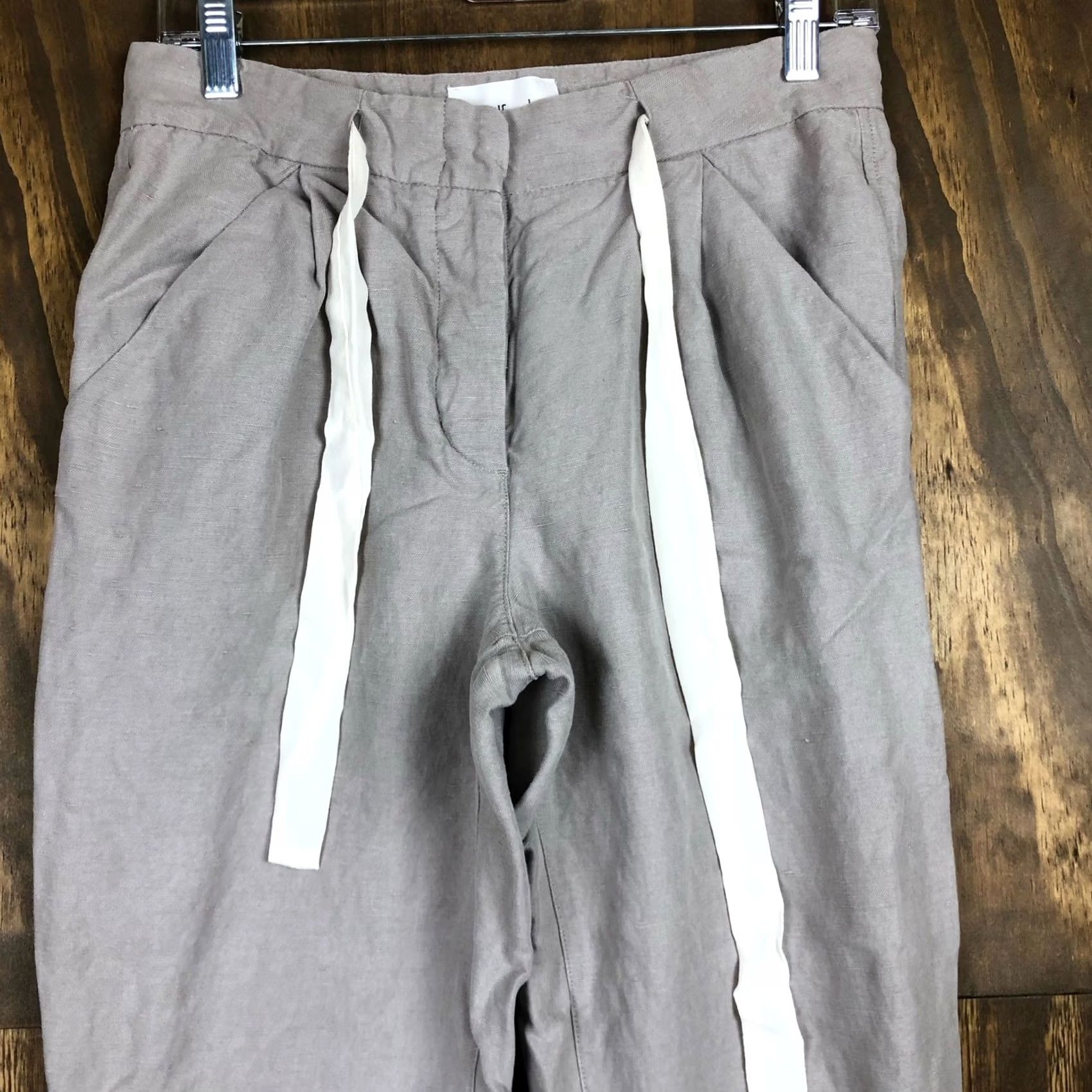 Vintage Wilfred Aritzia Womens Pants Ashen Ankle Crepe Drawstring Allant Linen Jogger 4 Size 29" - 2 Thumbnail