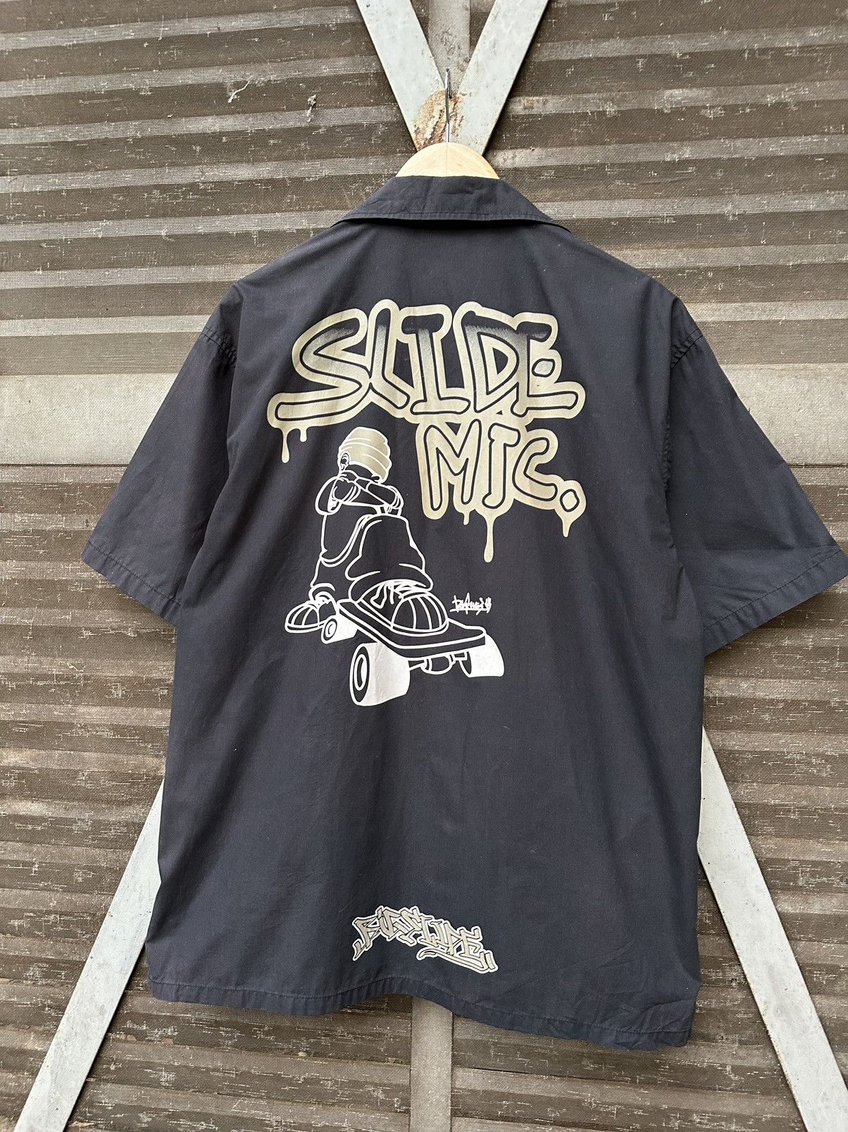 Vintage 🛹Vintage Dack Dive “SLIDE MIC” Baggy SKATE Shirt Size US L / EU 52-54 / 3 - 2 Thumbnail