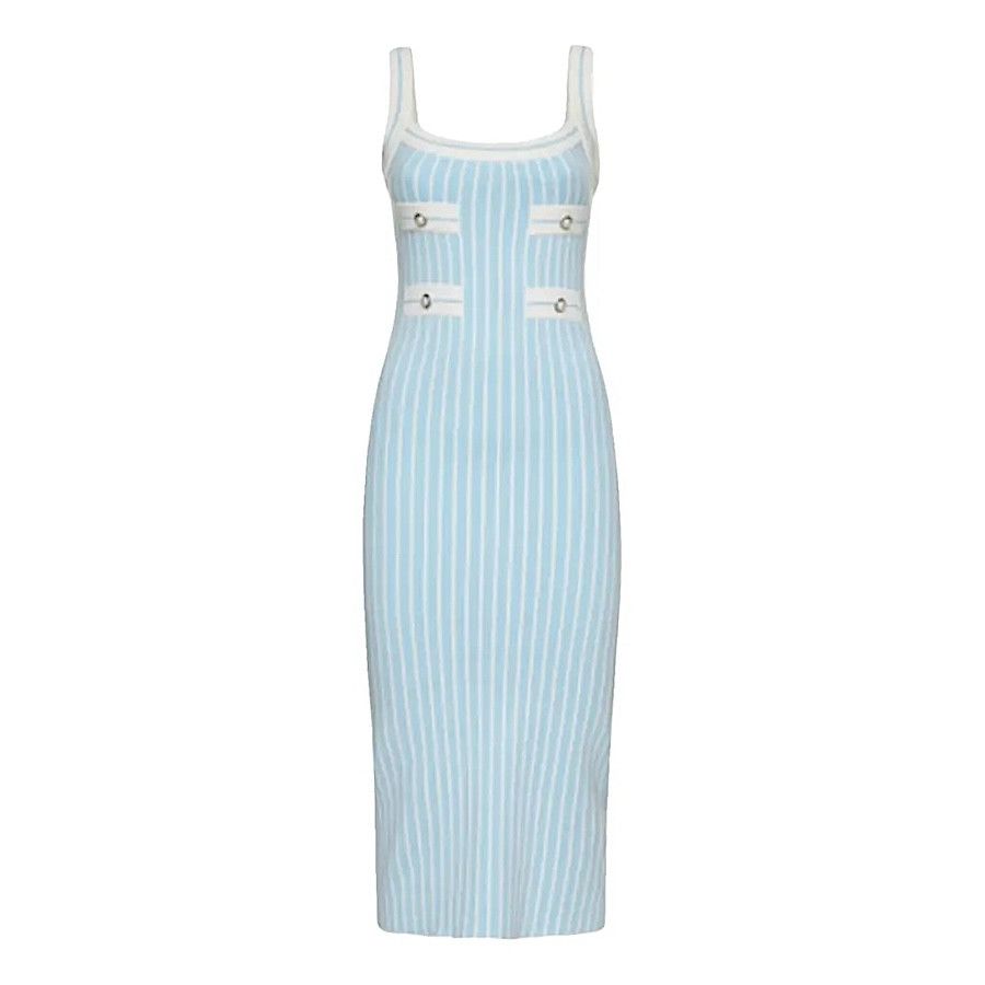 Alessandra Rich Alessandra Rich Pinstripe Knit Dress Size M / US 6-8 / IT 42-44 - 1 Thumbnail