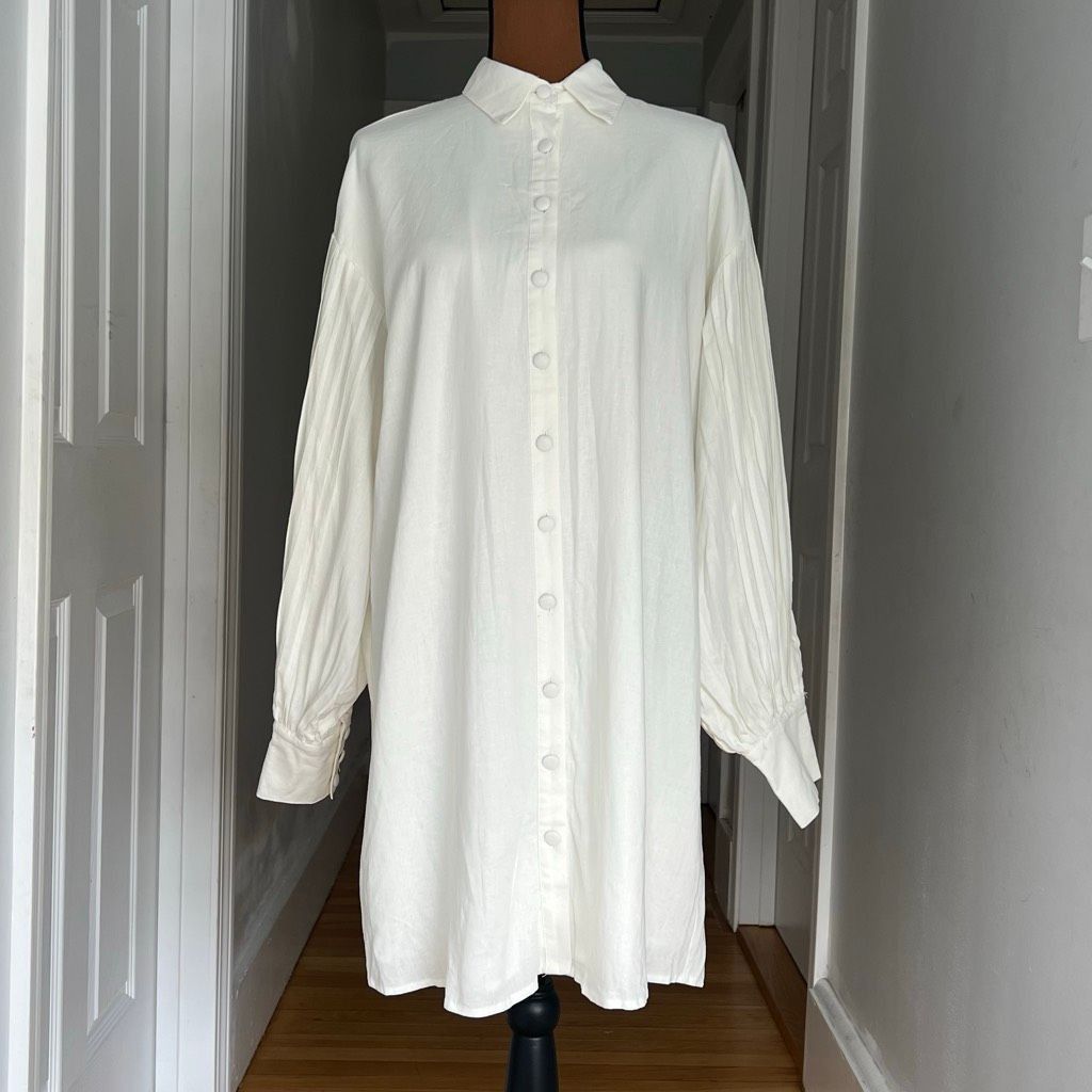 Free People Girl and the Sun White Mia Dress Oversized Boyfriend Button Up Shirt Women’s S Size S / US 4 / IT 40 - 6 Thumbnail