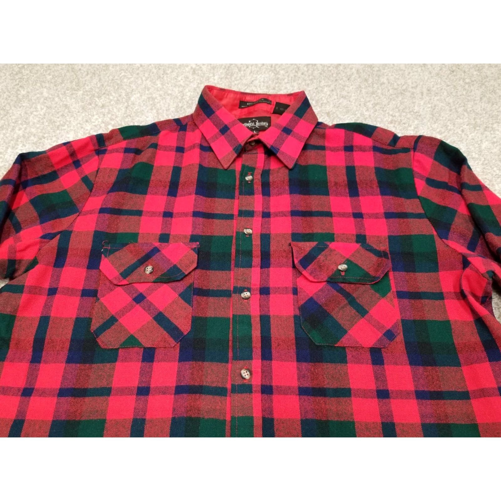 Vintage VINTAGE Northwest Territory Flannel Shirt Mens L Black Red Plaid Outdoors Camp Fish Shirts Button-Up Casual Mens Regular Plaid N/A? Size US L / EU 52-54 / 3 - 2 Thumbnail
