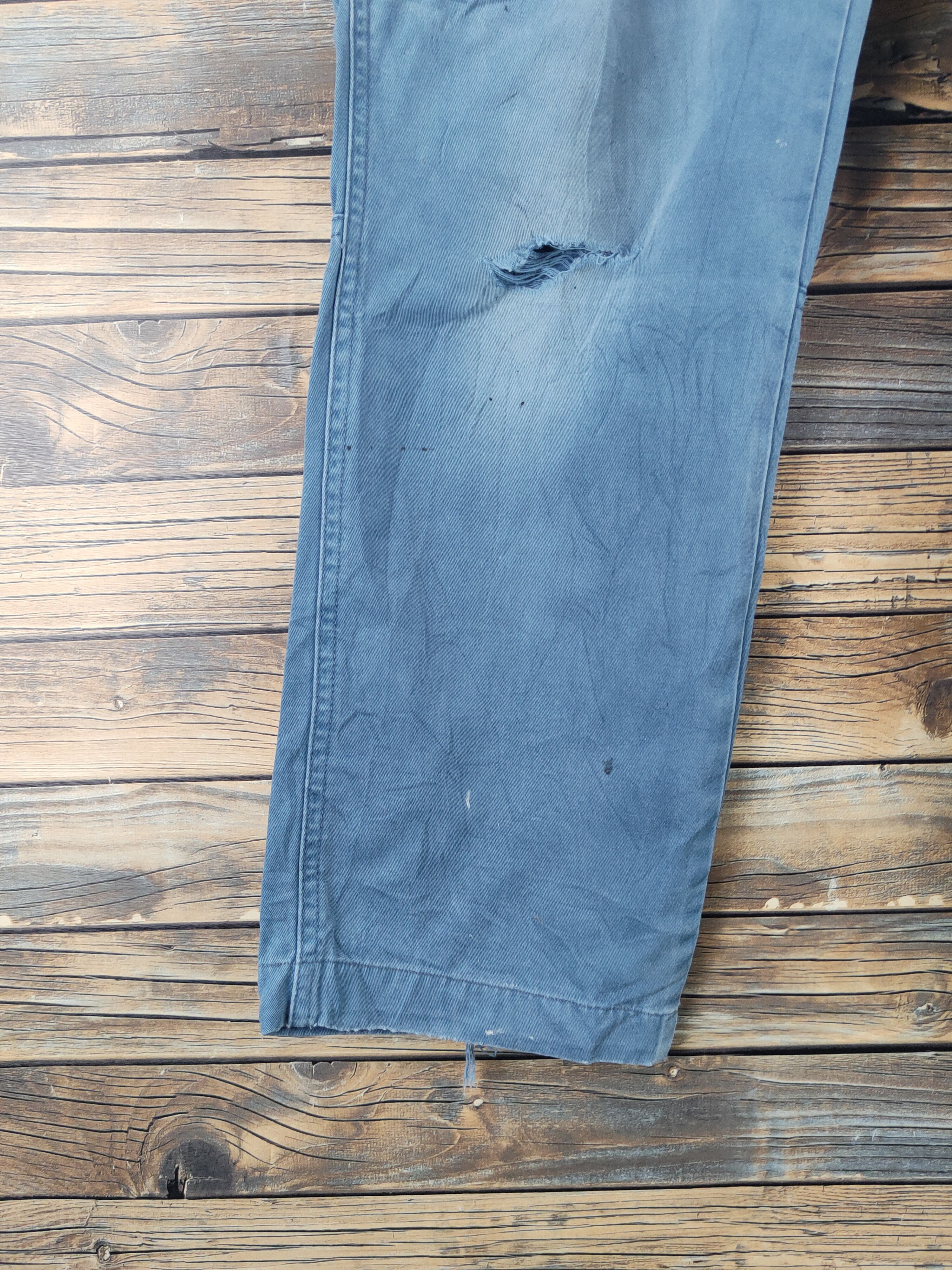 Japanese Brand N evolutions Blue Faded Multipocket Cargo Pants #W2186 Size US 30 / EU 46 - 4 Thumbnail