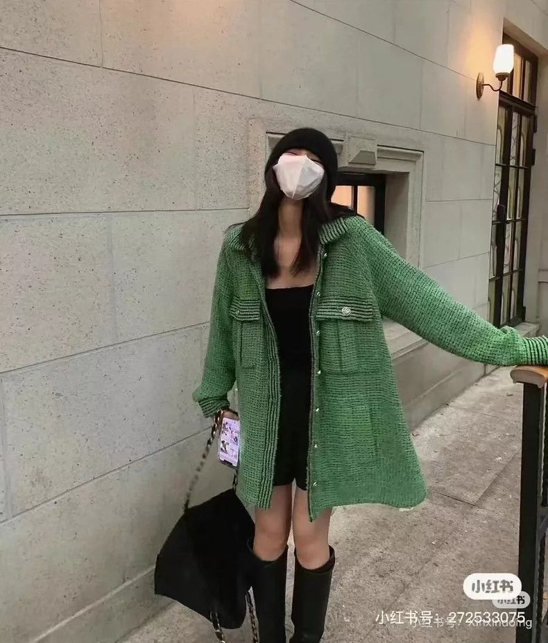 Chanel Chanel Green braided loose version jacket Size M / US 6-8 / IT 42-44 - 2 Thumbnail
