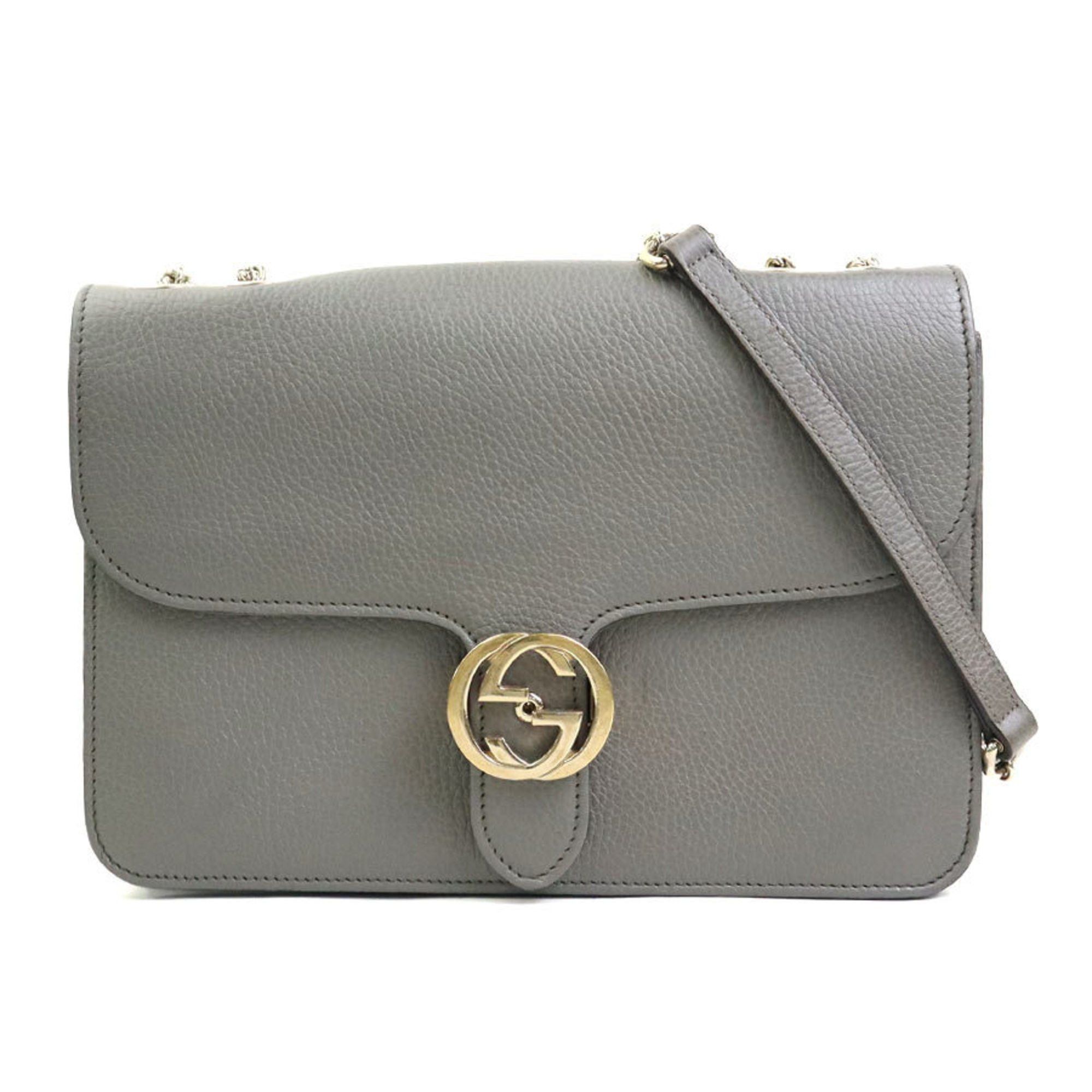 Gucci GUCCI Shoulder Bag Interlocking G Leather Grey Gold Women's 510303 e60572a Size ONE SIZE - 1 Thumbnail
