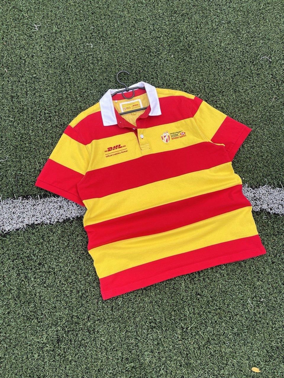 DHL Rare DHL x HSBC Rugby Polo Shirt Striped Vintage L Size US L / EU 52-54 / 3 - 2 Thumbnail