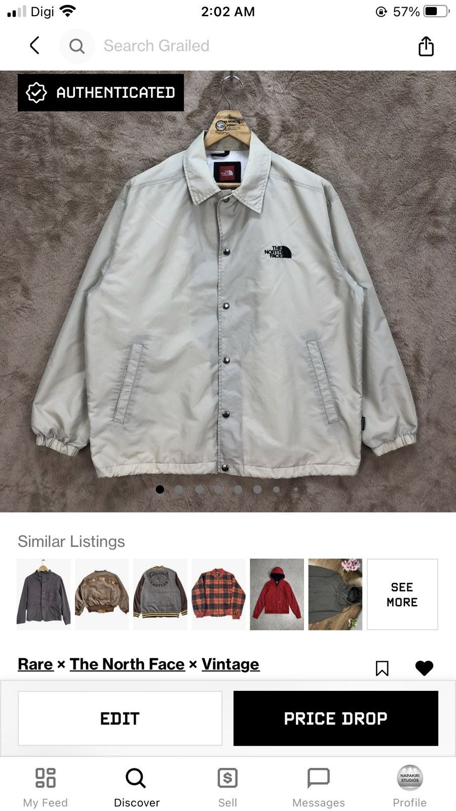 The North Face TNF Rock Solid Coach Jacket #5059-22 Size US M / EU 48-50 / 2 - 14 Thumbnail