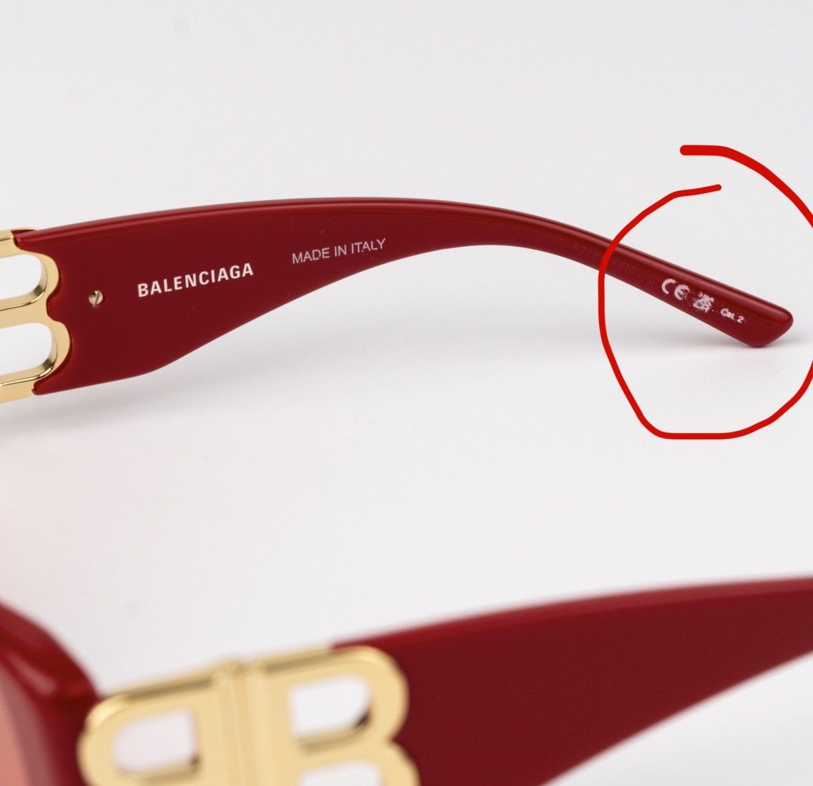 Balenciaga NEW Balenciaga BB0096S 003 Red Rectangle Unisex Sunglasses Size ONE SIZE - 7 Thumbnail