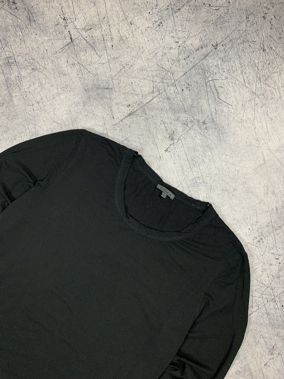 OSKA Designer Oska Black Cotton Long Sleeve T-Shirt Size 5 Y2K Size L / US 10 / IT 46 - 2 Thumbnail