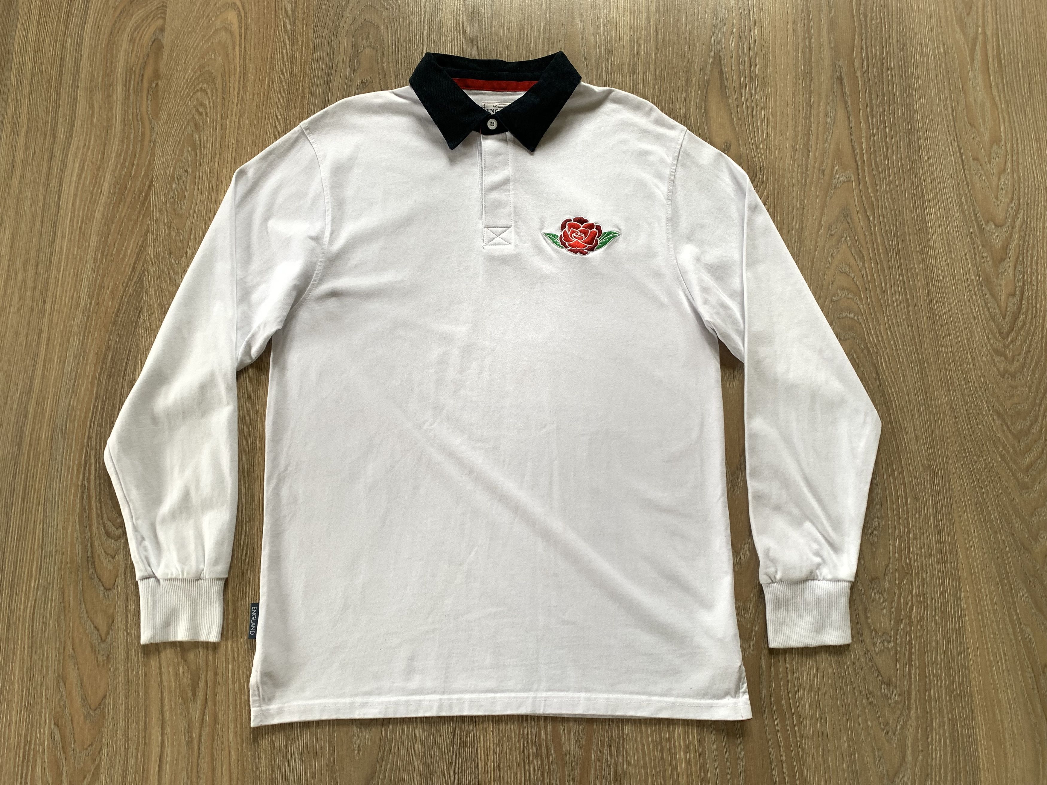 Vintage England WRU White Cotton Longsleeve Polo T Shirt Size US L / EU 52-54 / 3 - 2 Thumbnail