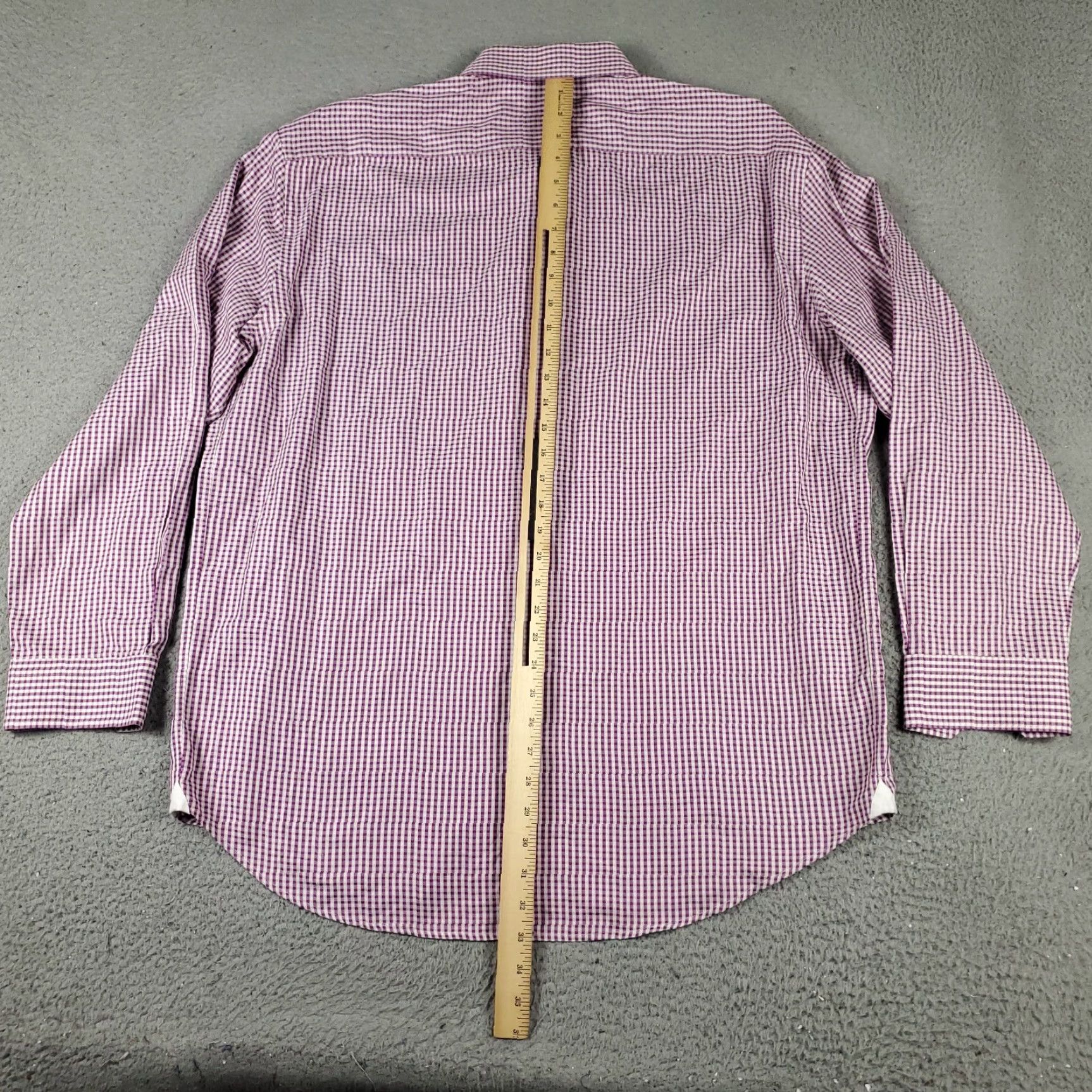 Robert Graham Robert Graham Shirt Mens Size 18 Purple Check Dress Button Up Long Sleeve Size 48R - 3 Thumbnail