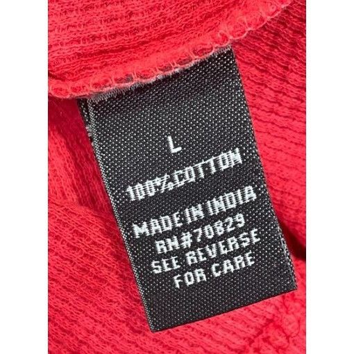 rue21 Rue 21 - Men's Waffle Knit Henley Athletic Top - Red - Large Size US L / EU 52-54 / 3 - 8 Thumbnail