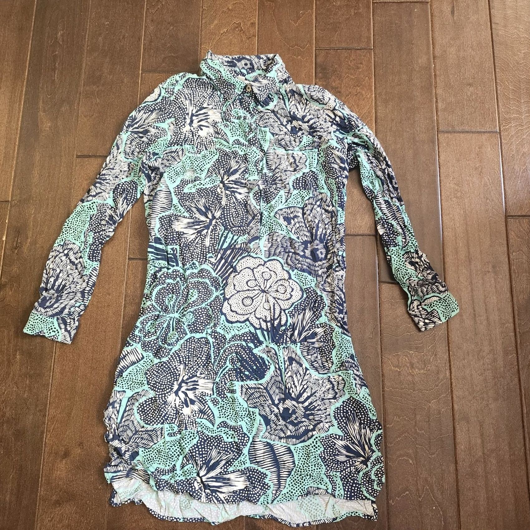 Esprit Esprit Dress Women's Button Long Sleeve Floral Multicolor M Regular Viscose Long Sleeve Shirt? Size M / US 6-8 / IT 42-44 - 2 Thumbnail