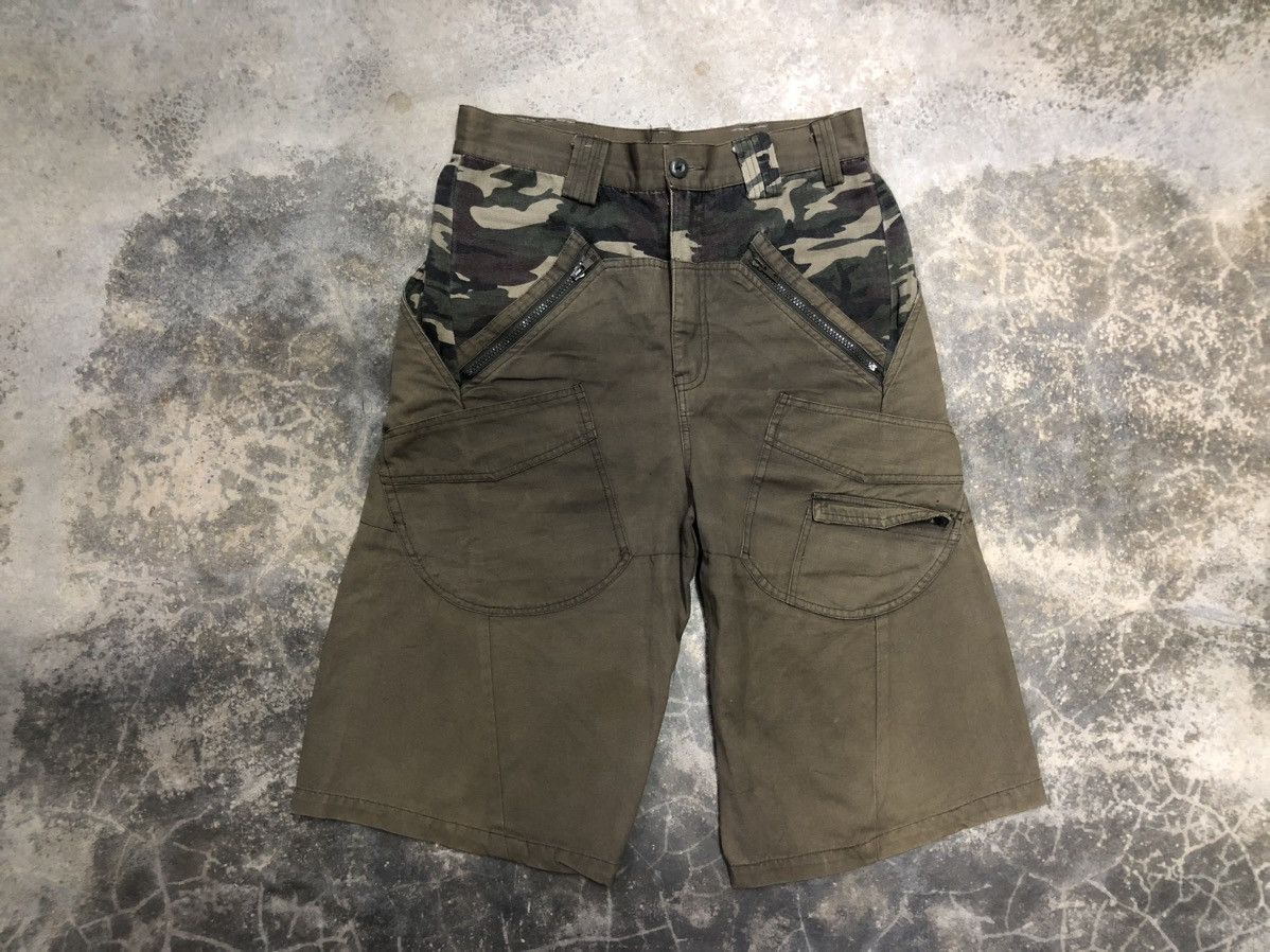image of Jnco Jorts Army Zipper Design in Green, Men's (Size 30)