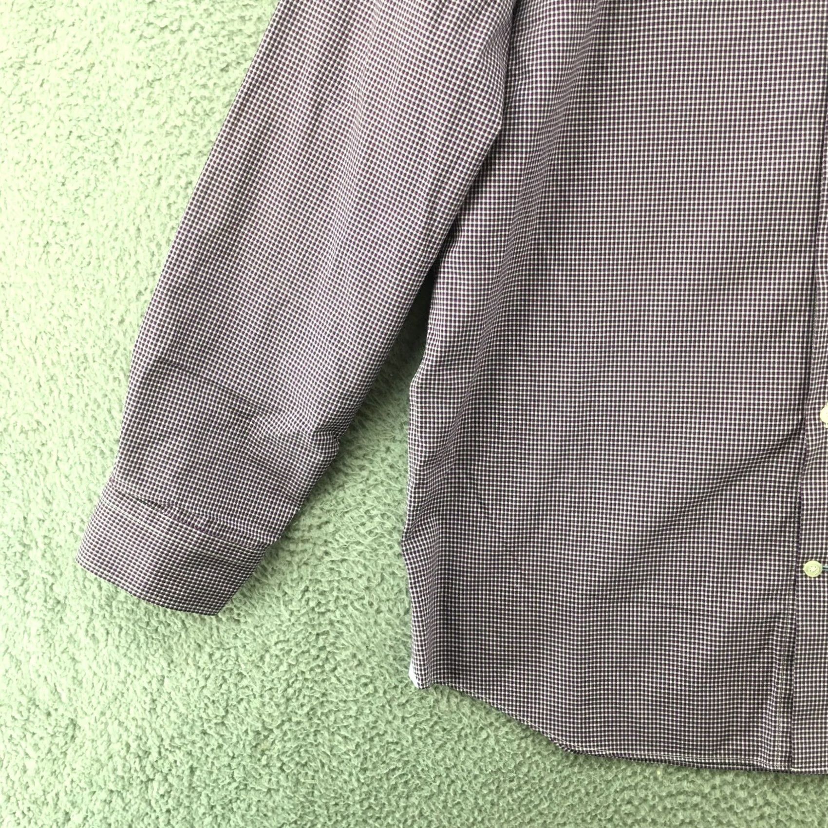 Banana Republic Banana Republic Button-Up Shirt Mens XL Purple Cotton Checkered Non-Iron Stretch Shirt Size US XL / EU 56 / 4 - 3 Thumbnail