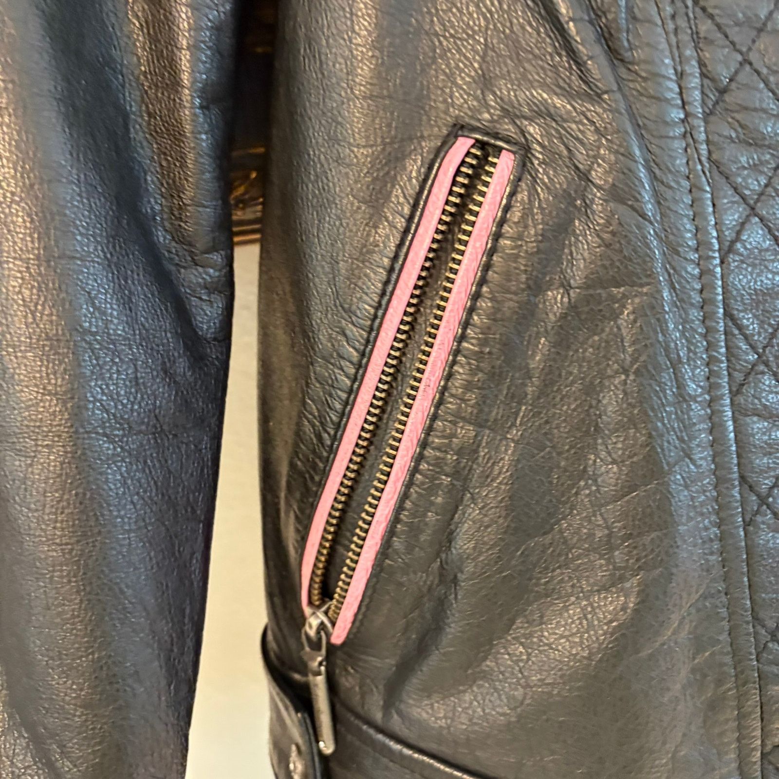 Harley Davidson Harley Davidson Pink Label Swarovski Leather Biker Jacket Size M / US 6-8 / IT 42-44 - 5 Thumbnail