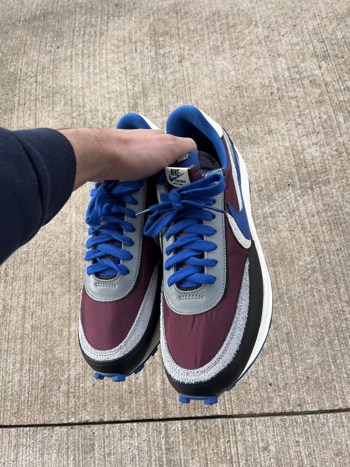 Nike × Sacai × Undercover Nike LD Waffle sacai Undercover Night Maroon Team Royal Size US 11.5 / EU 44-45 - 3 Thumbnail