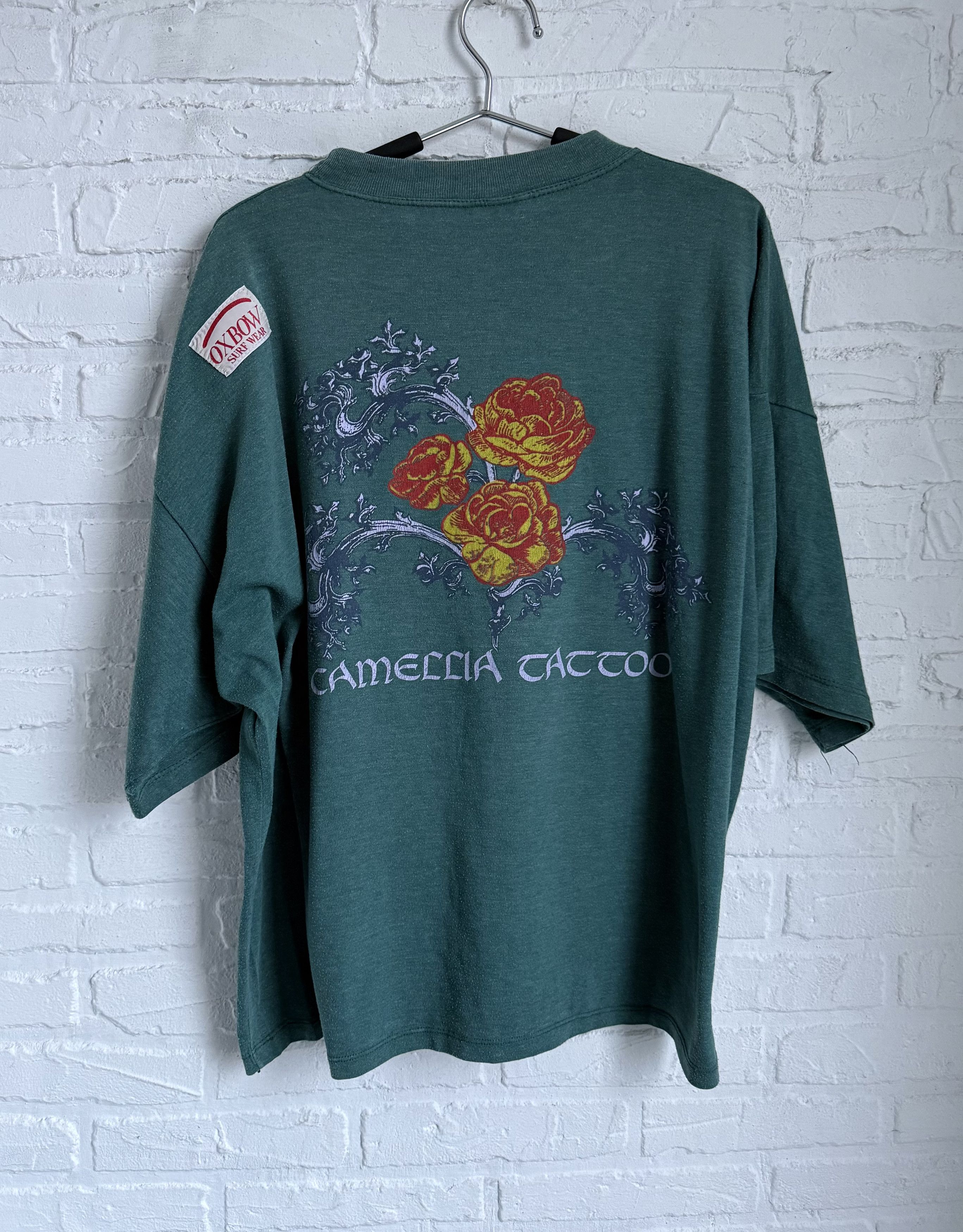 Oxbow Vintage 80s OXBOW Surf wear Camellia Tattoo t-shirt Size US L / EU 52-54 / 3 - 2 Thumbnail