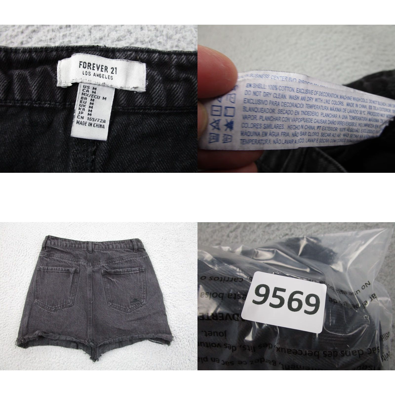Forever 21 FOREVER 21 Gothic Mini Skirt Womens M Black Denim Short Skirt Gothic Theme Vintage Wash Fringe Casual Party/Cocktail Womens M Black Size 32" / US 10 / IT 46 - 8 Thumbnail